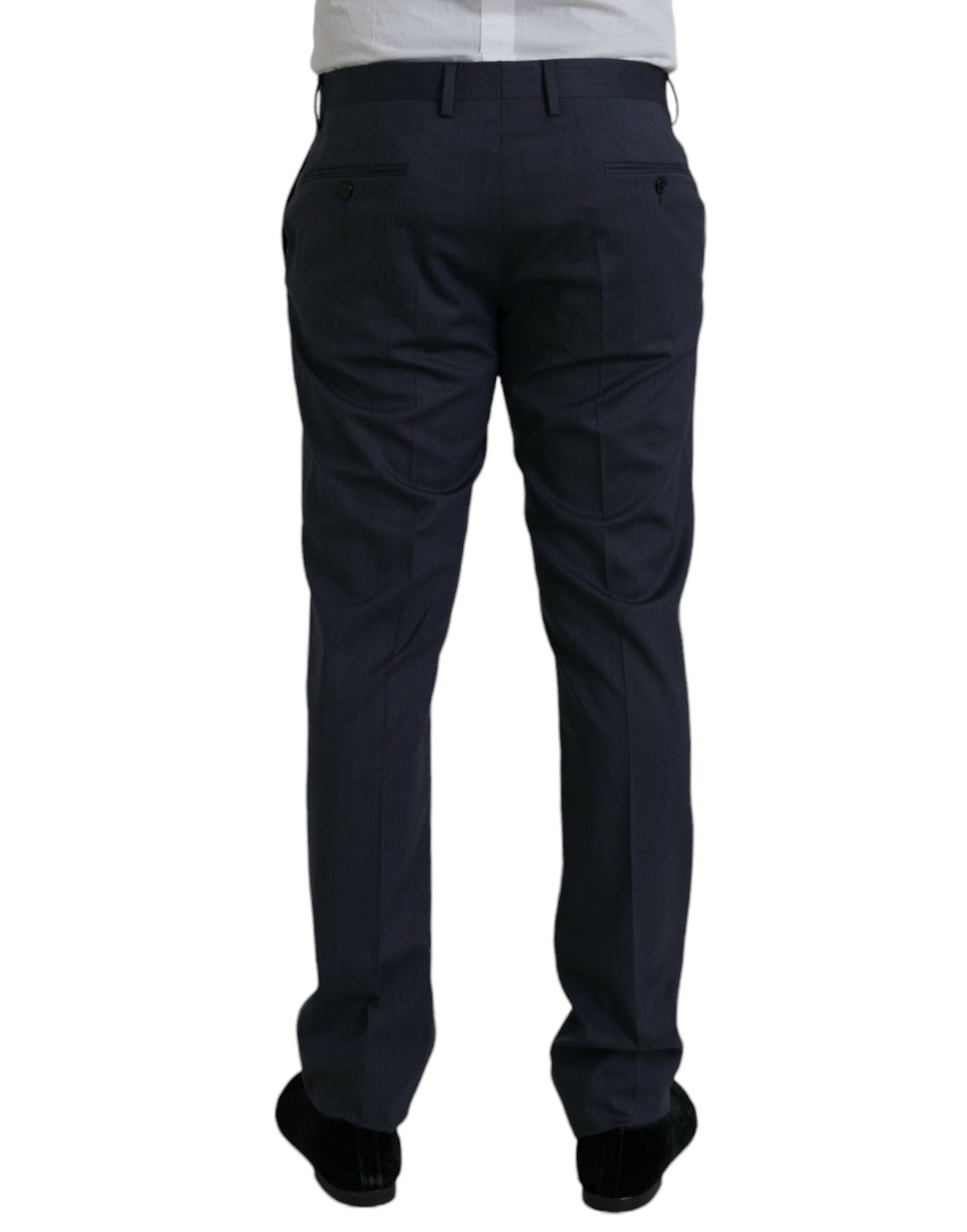 Dolce & Gabbana Pantalon formel en laine bleue coupe slim