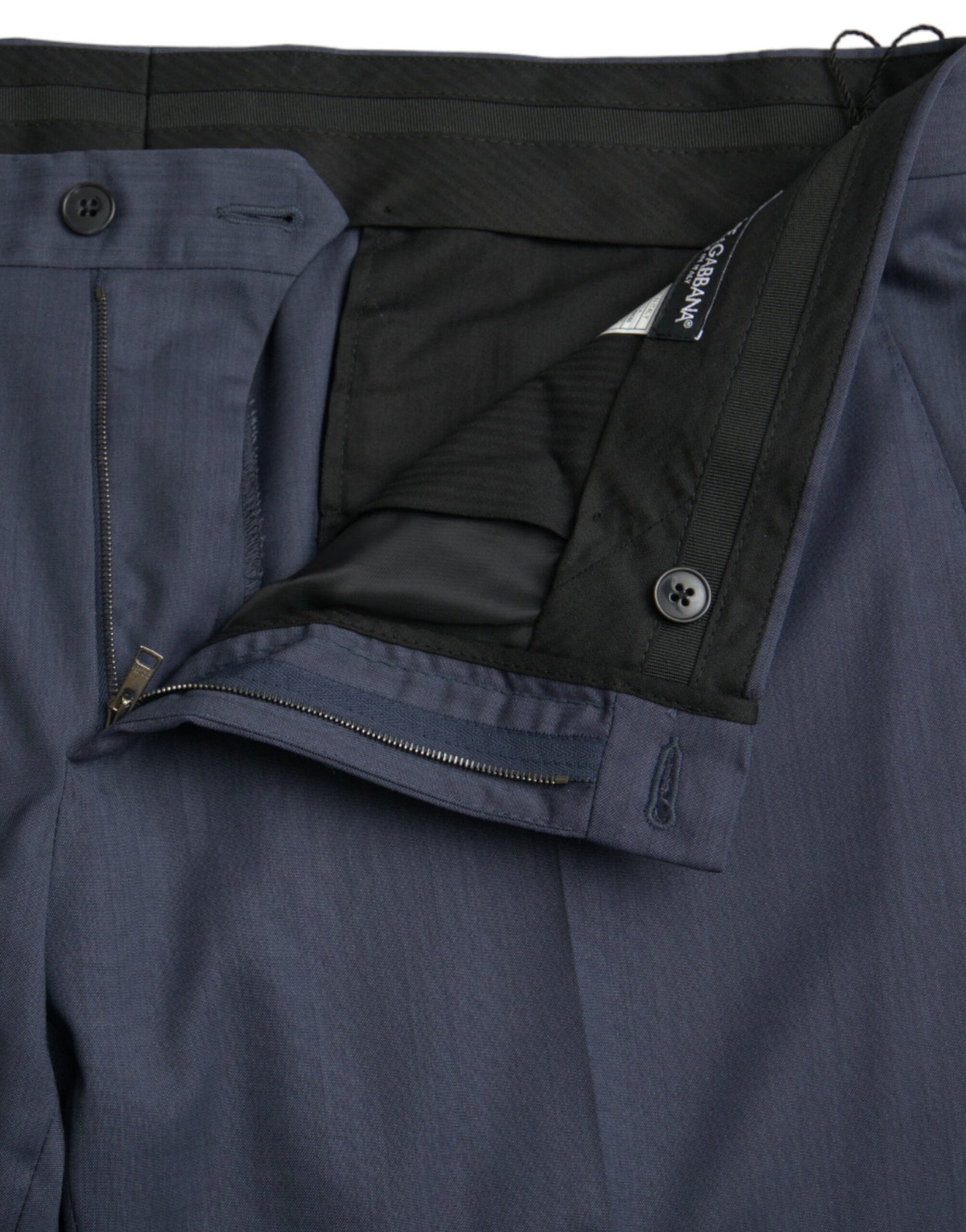Dolce & Gabbana Pantalon formel en laine bleue coupe slim