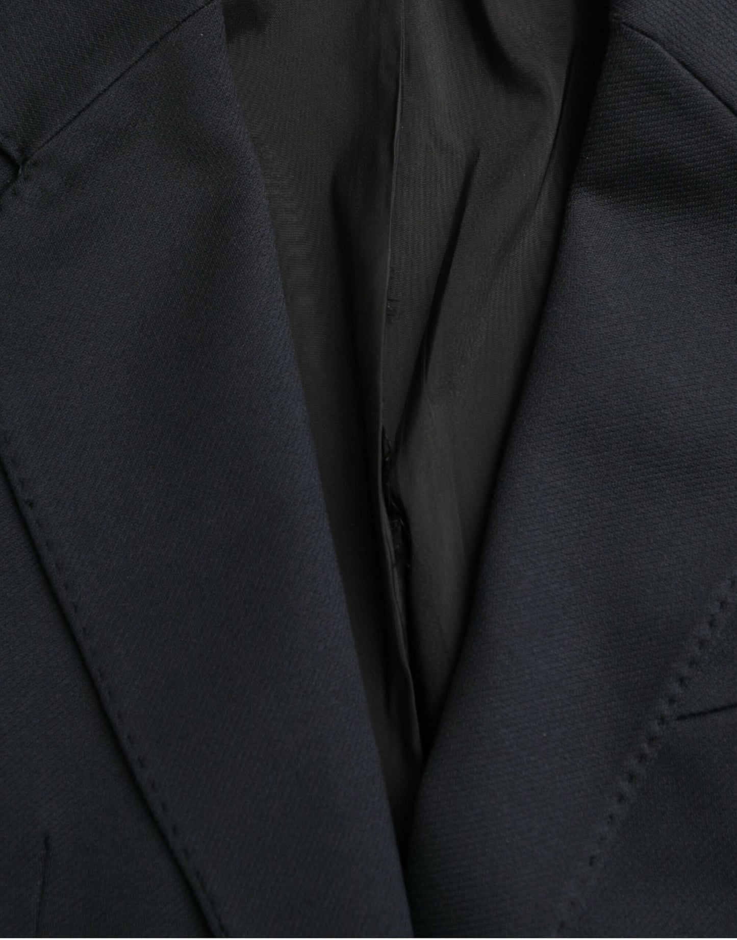 Dolce & Gabbana Blazer à simple boutonnage en coton bleu foncé