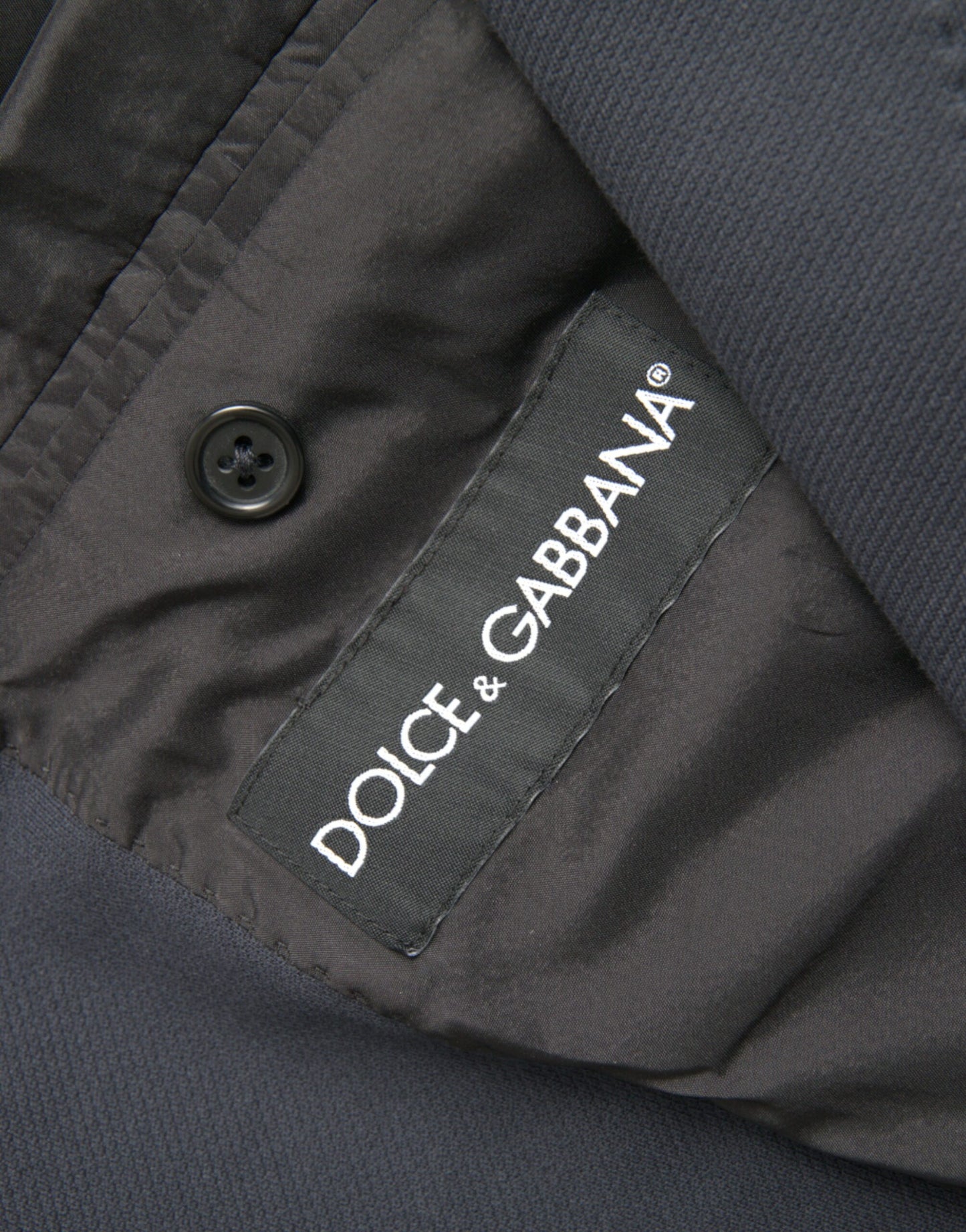 Dolce & Gabbana Blazer à simple boutonnage en coton bleu foncé