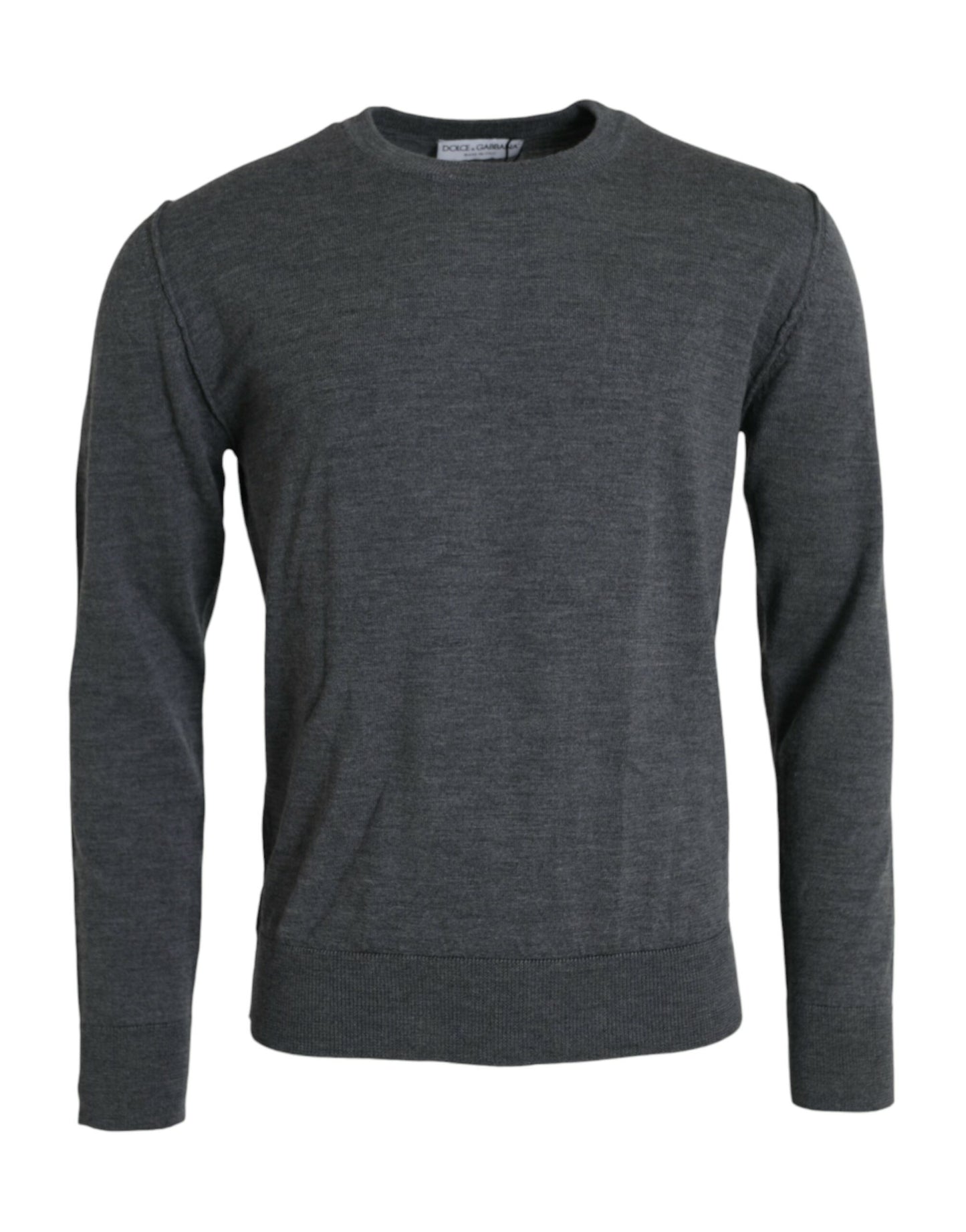 Dolce & Gabbana Pull à col rond en laine gris foncé