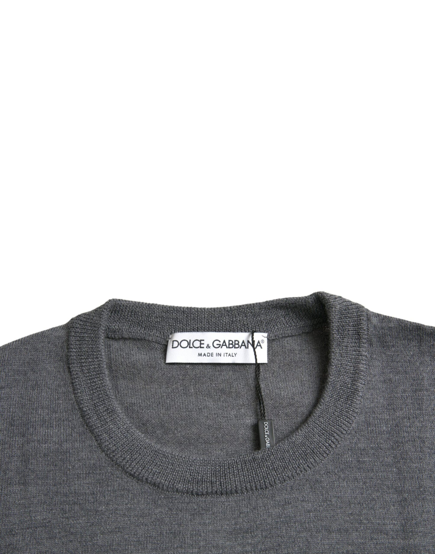 Dolce & Gabbana Pull à col rond en laine gris foncé