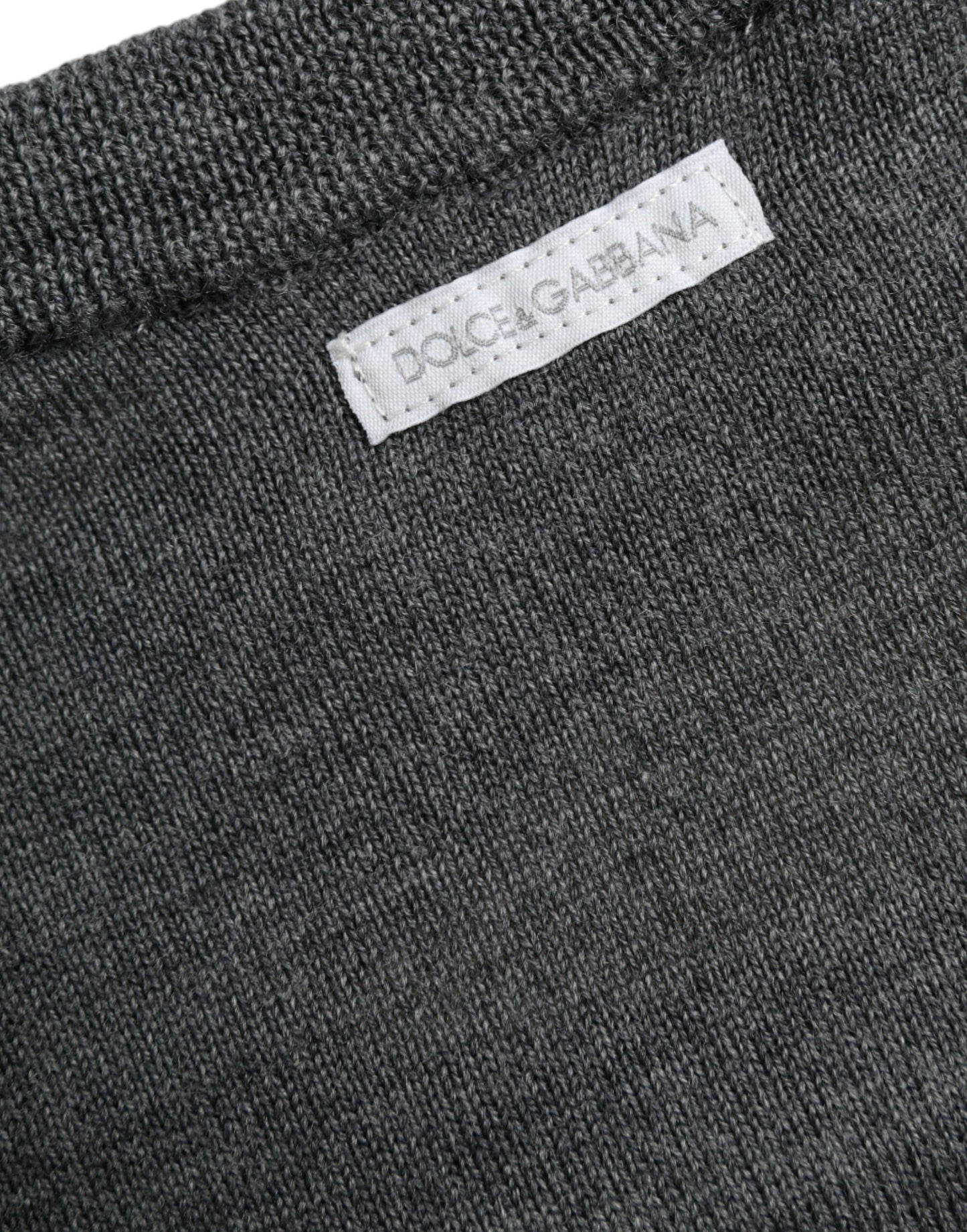 Dolce & Gabbana Pull à col rond en laine gris foncé