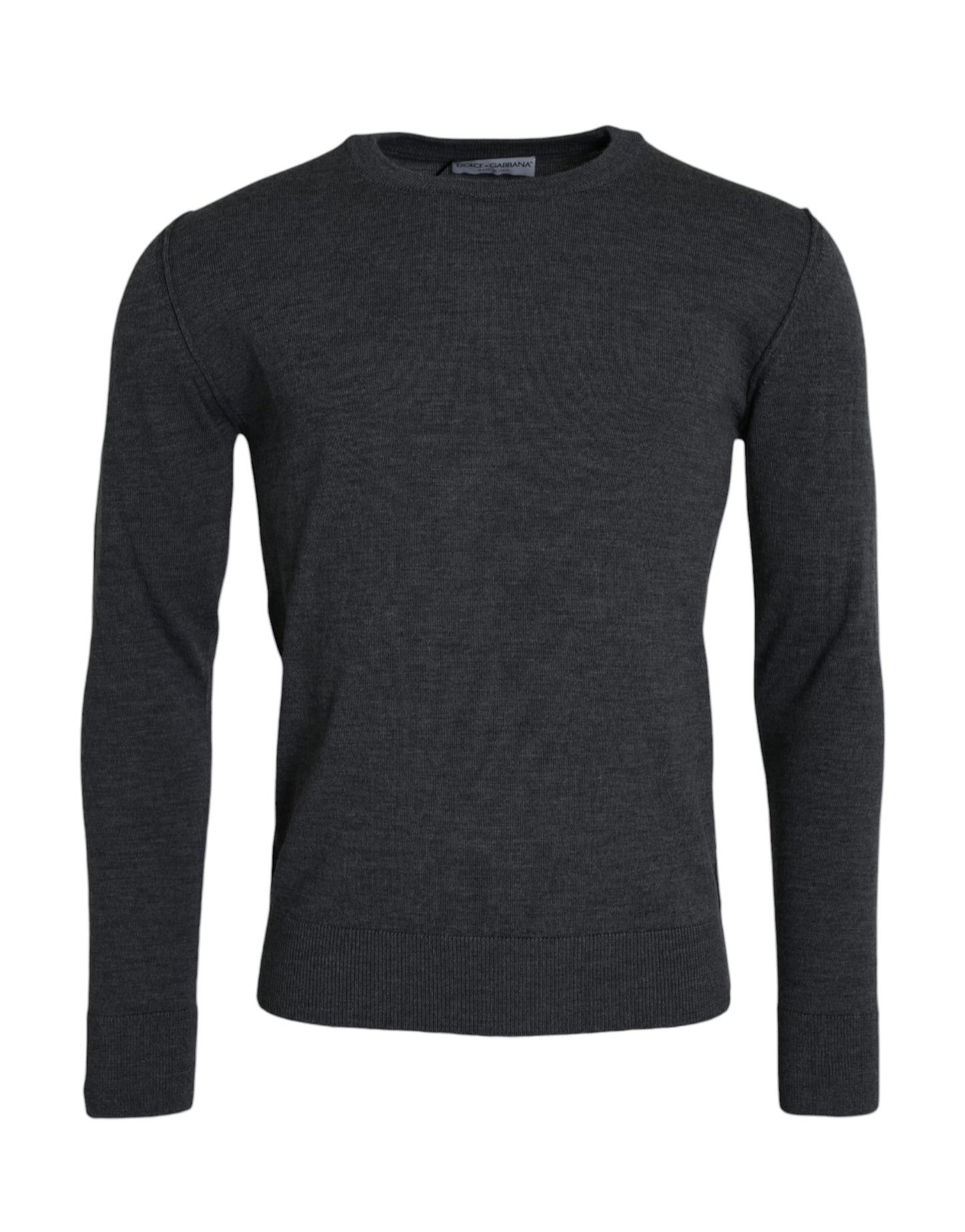 Dolce & Gabbana Pull à col rond en laine gris foncé