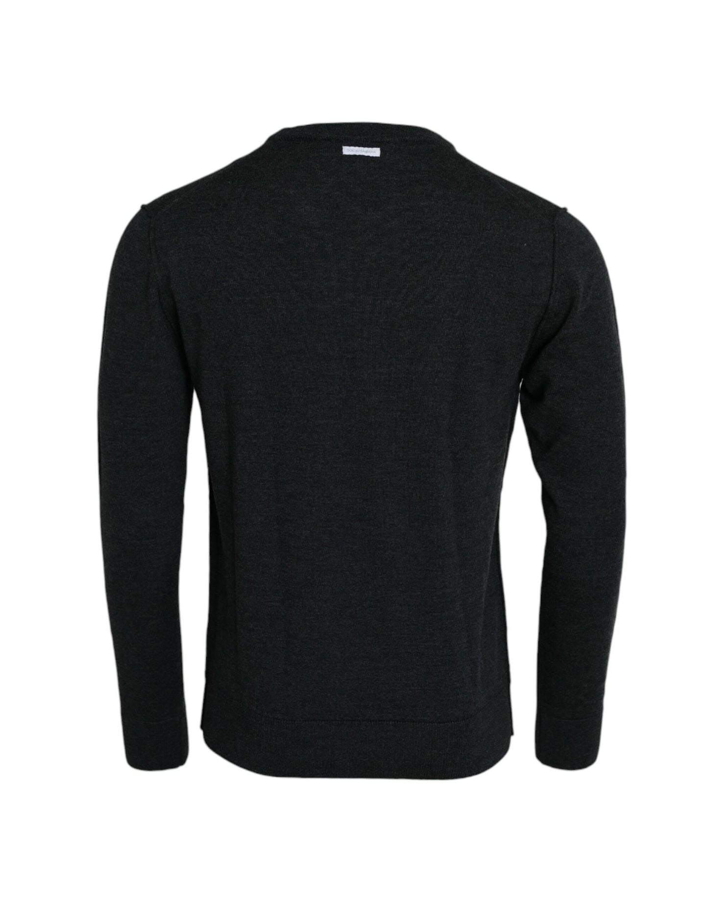 Dolce & Gabbana Pull à col rond en laine gris foncé