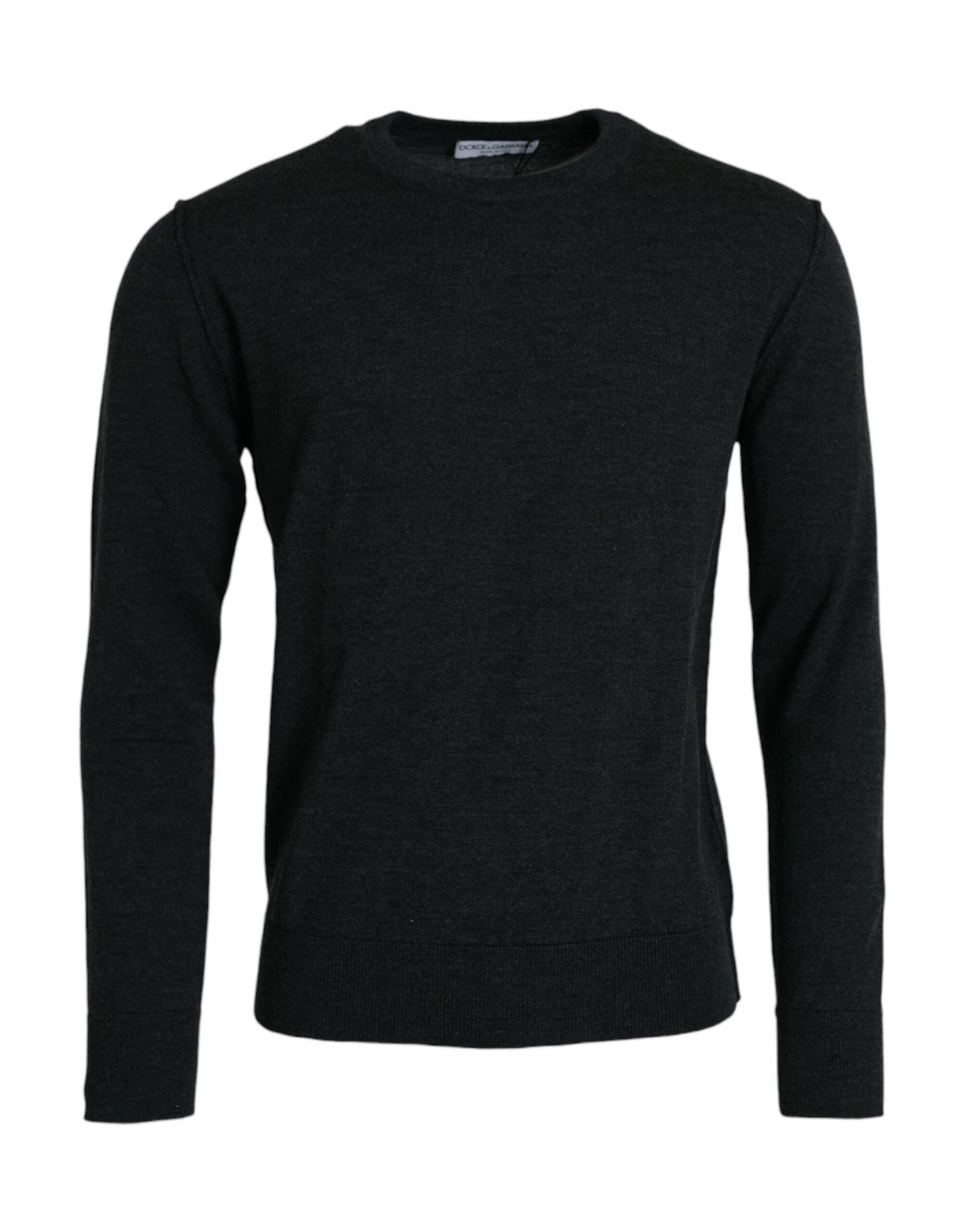 Dolce & Gabbana Pull à col rond en laine gris foncé
