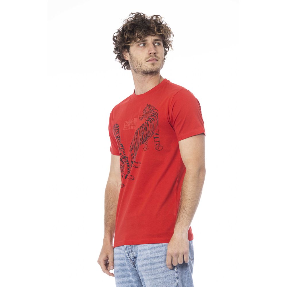 T-shirt en coton rouge pour homme Cavalli Class