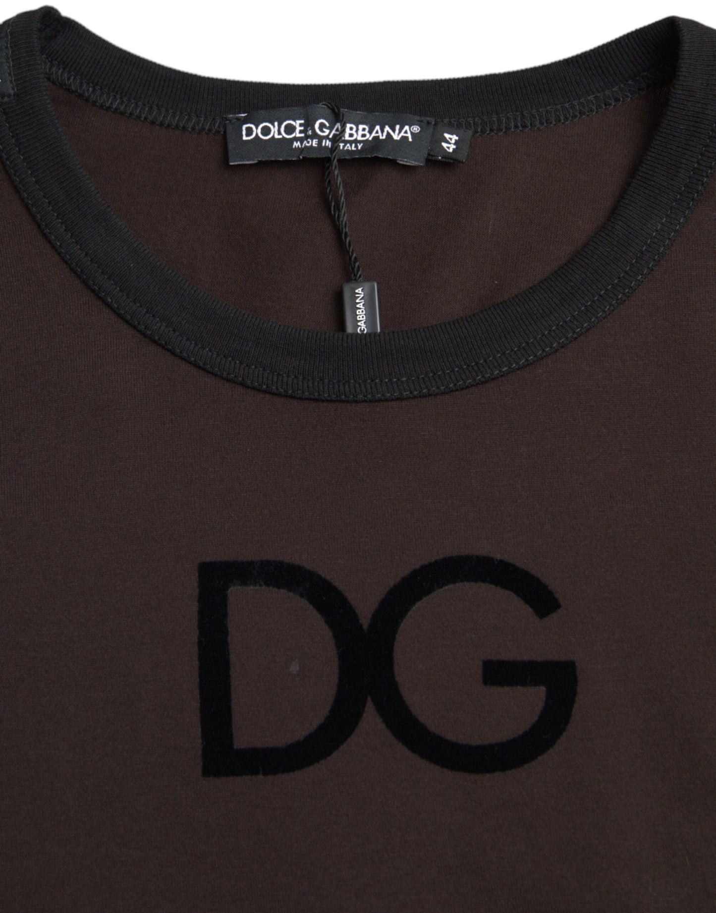 Suéter de cuello redondo con logotipo DG en marrón de Dolce & Gabbana