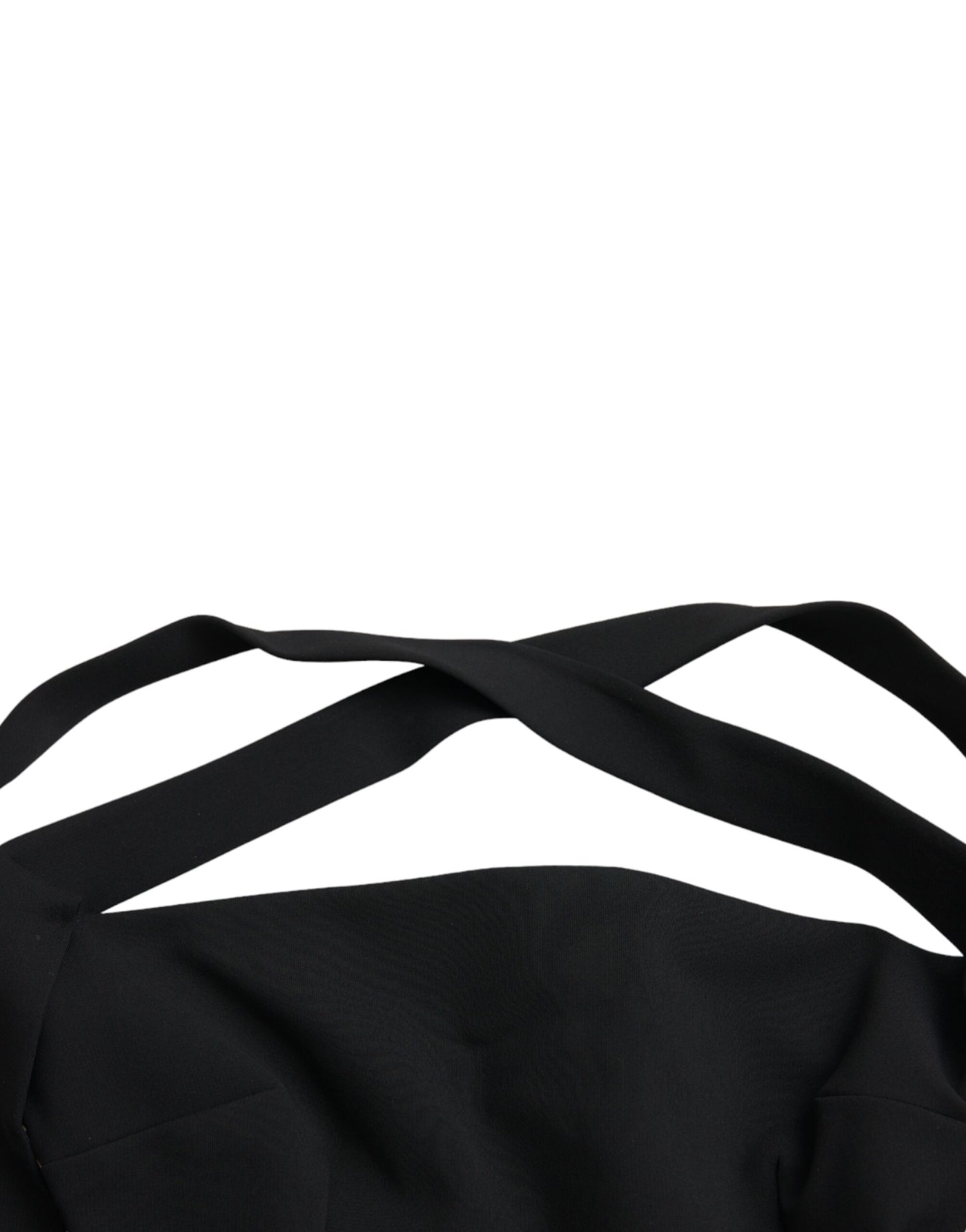 Robe mi-longue noire fourreau à col licou sans manches Dolce & Gabbana