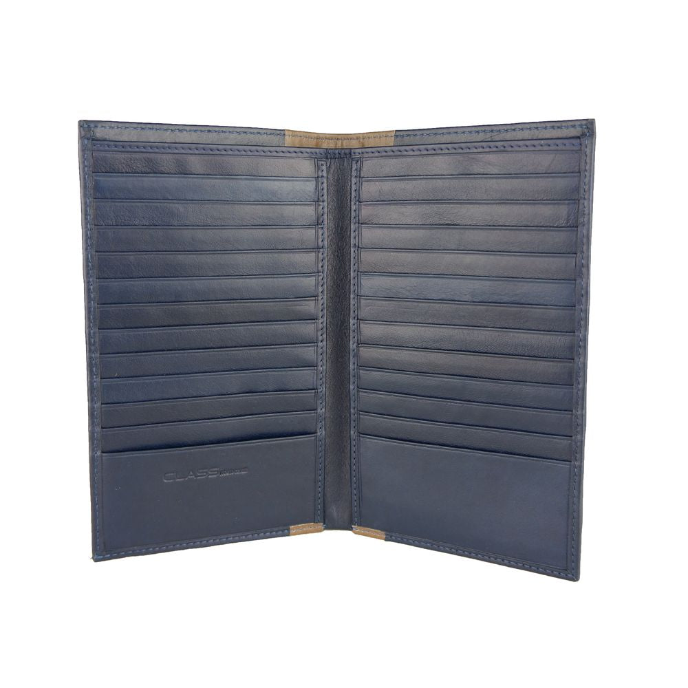 Portefeuille Cavalli Class en cuir bleu pour homme