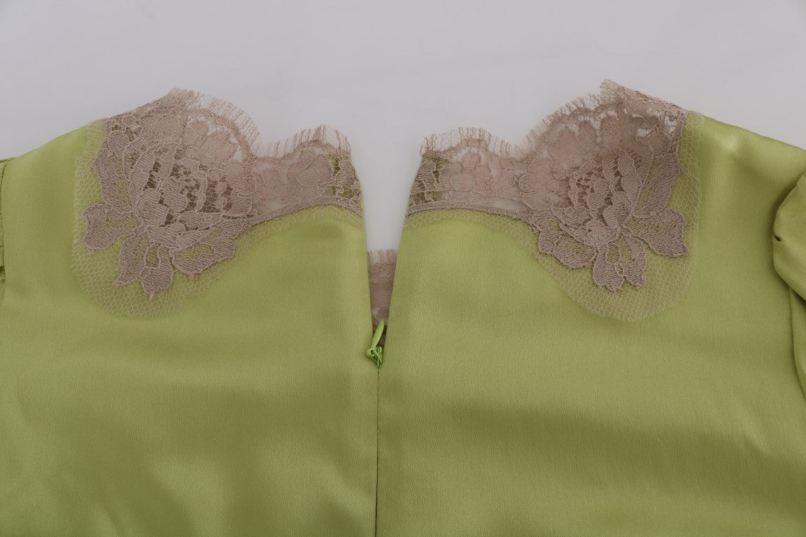Dolce & Gabbana Blouse élégante en soie et dentelle florale