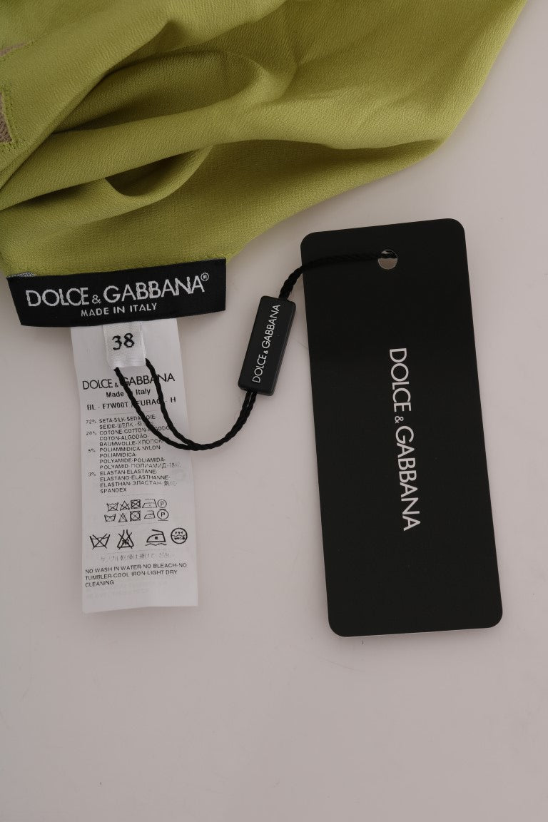 Dolce & Gabbana Blouse élégante en soie et dentelle florale