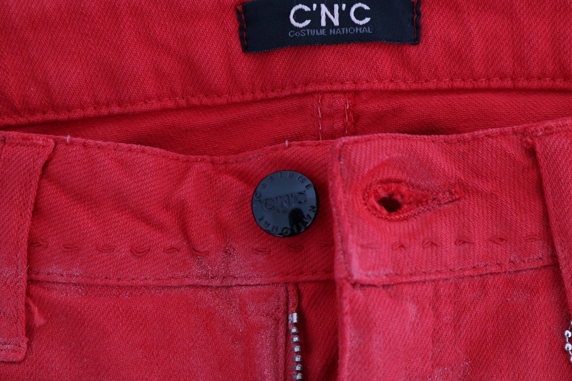 Costume National Radiant Red Super Slim Designer Jeans - Elegance Online Limited