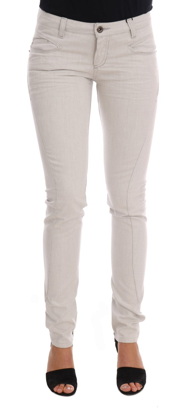 Costume National Chic White Slim-Fit Stretch Jeans - Elegance Online Limited