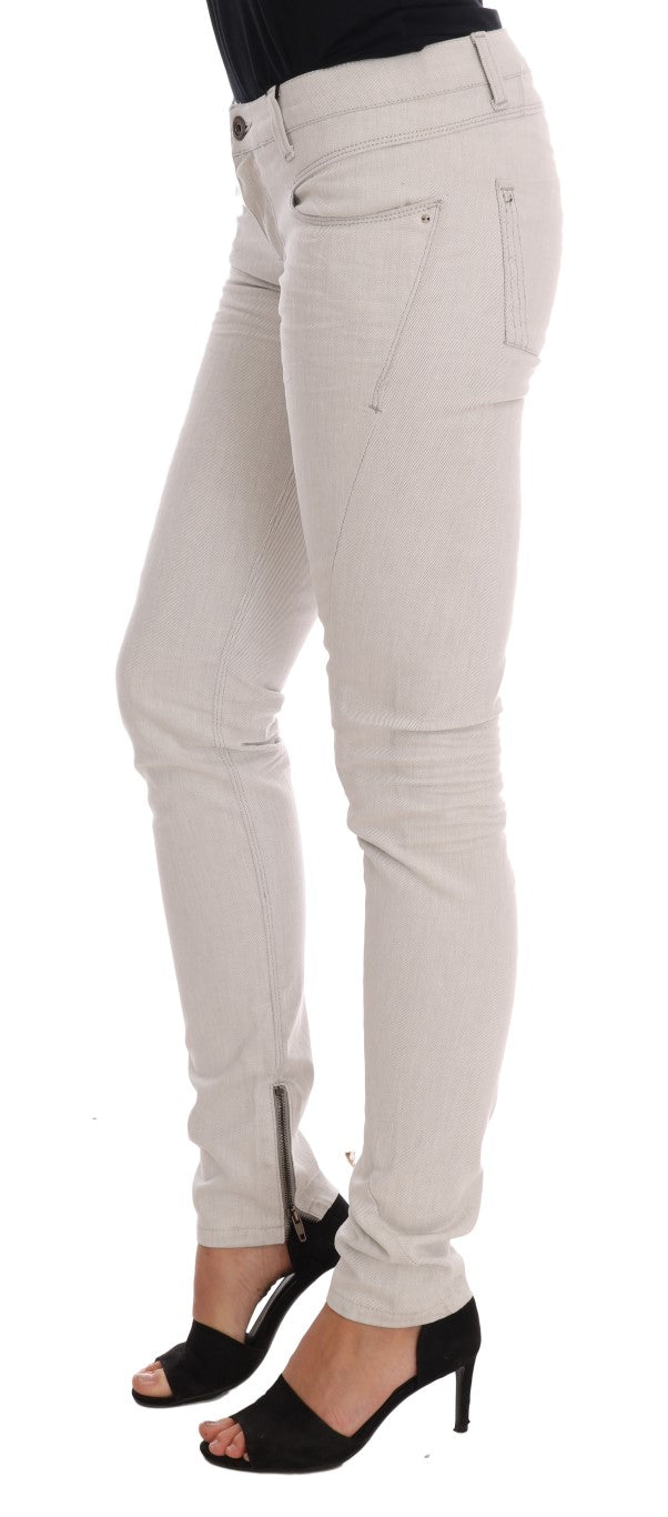 Costume National Chic White Slim-Fit Stretch Jeans - Elegance Online Limited