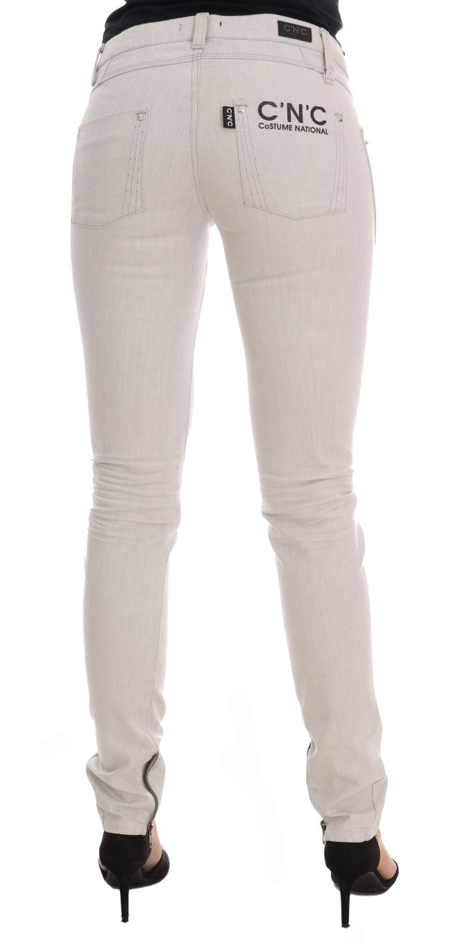 Costume National Chic White Slim-Fit Stretch Jeans - Elegance Online Limited
