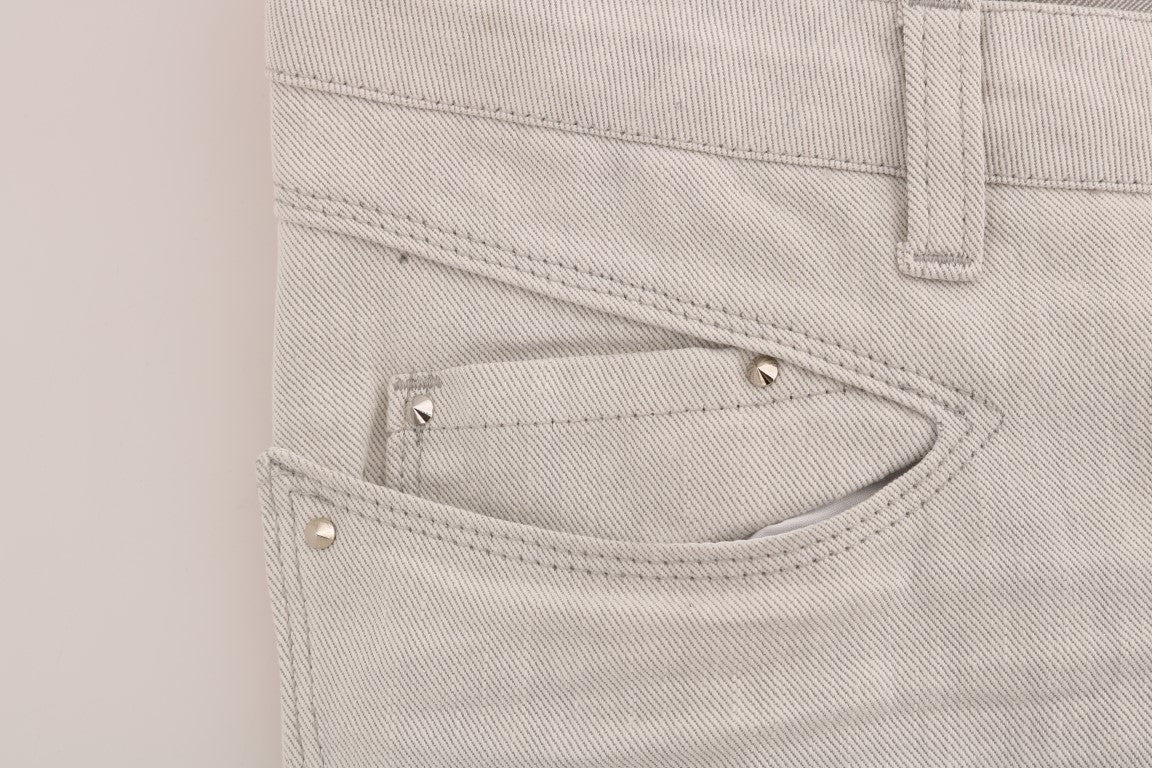 Costume National Chic White Slim-Fit Stretch Jeans - Elegance Online Limited