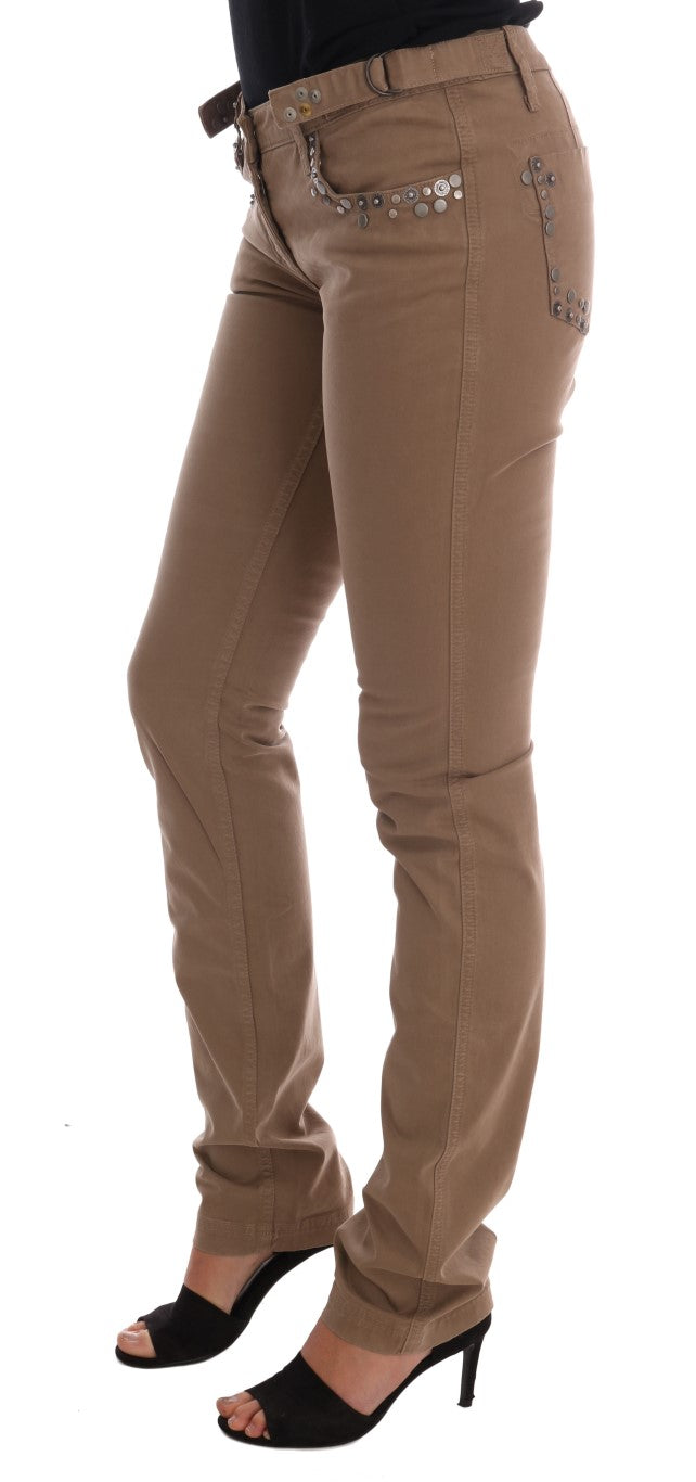 Costume National Beige Super Slim Fit Designer Jeans - Elegance Online Limited