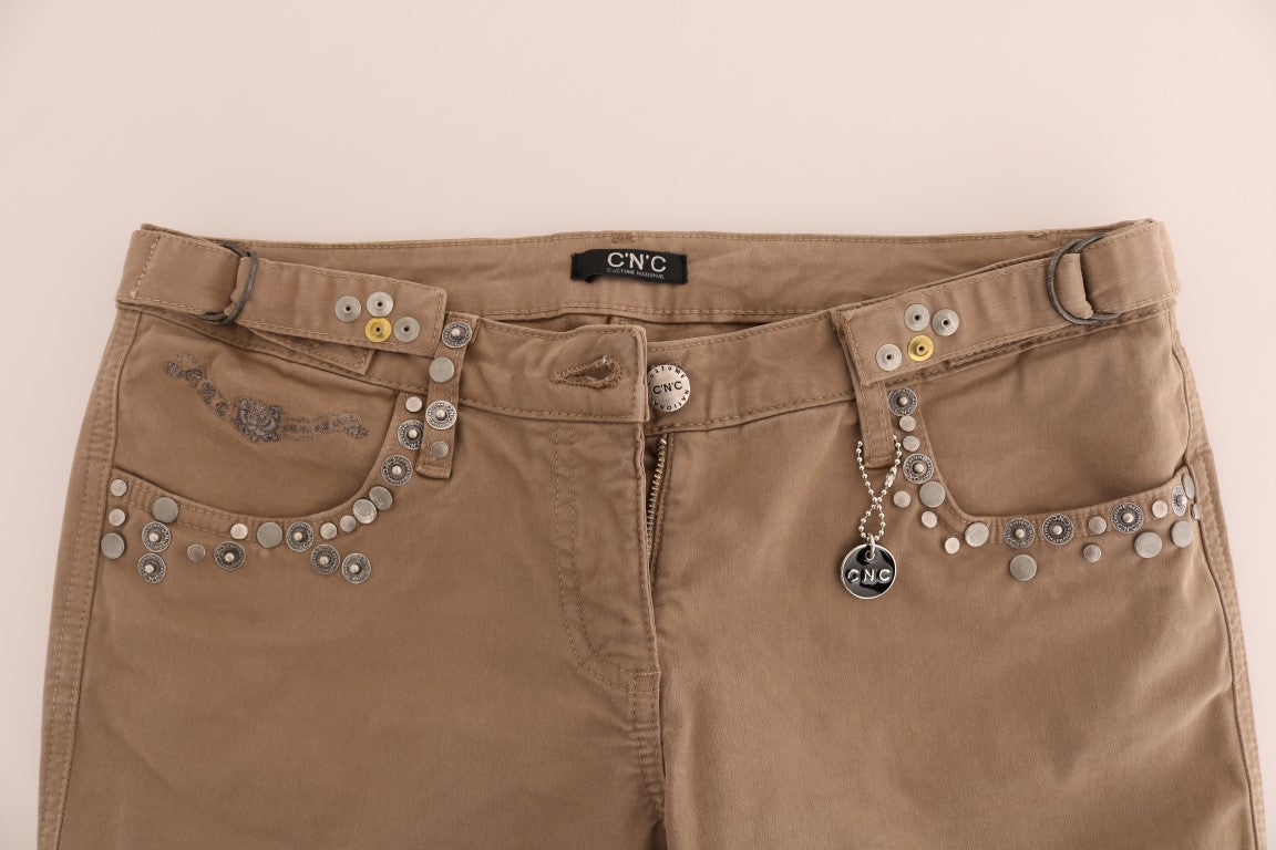 Costume National Beige Super Slim Fit Designer Jeans - Elegance Online Limited