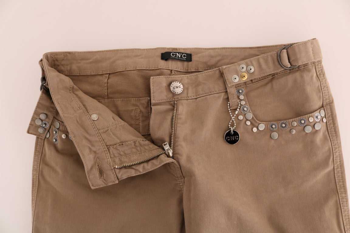 Costume National Beige Super Slim Fit Designer Jeans - Elegance Online Limited