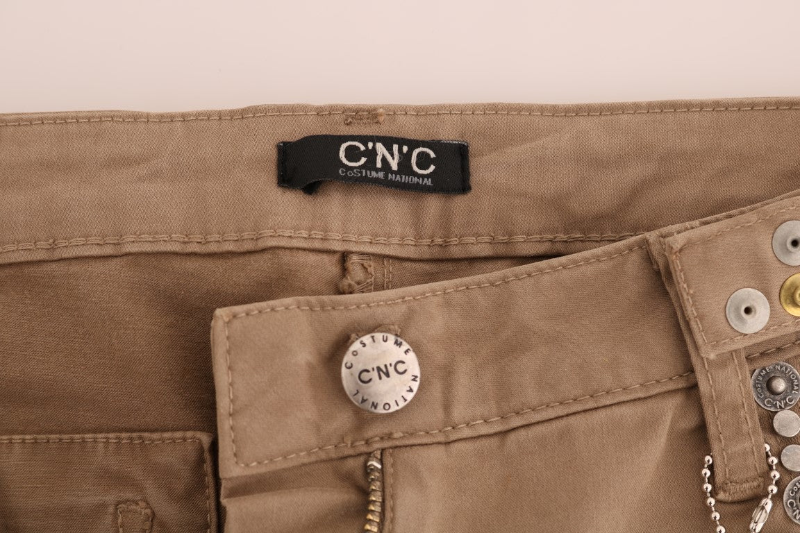 Costume National Beige Super Slim Fit Designer Jeans - Elegance Online Limited
