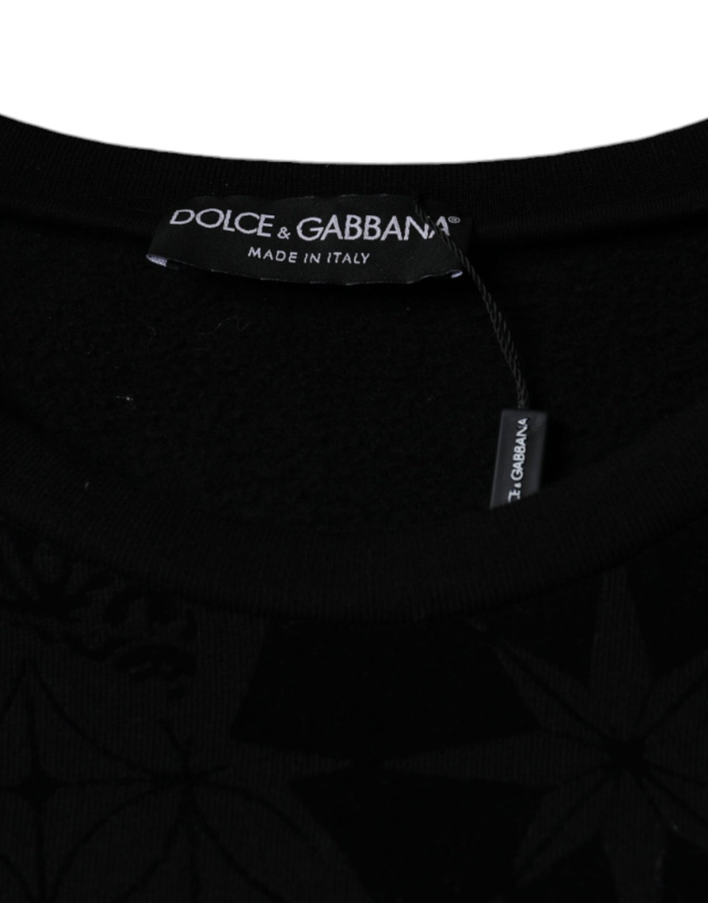 Suéter tipo sudadera con cuello redondo y estampado negro de Dolce & Gabbana