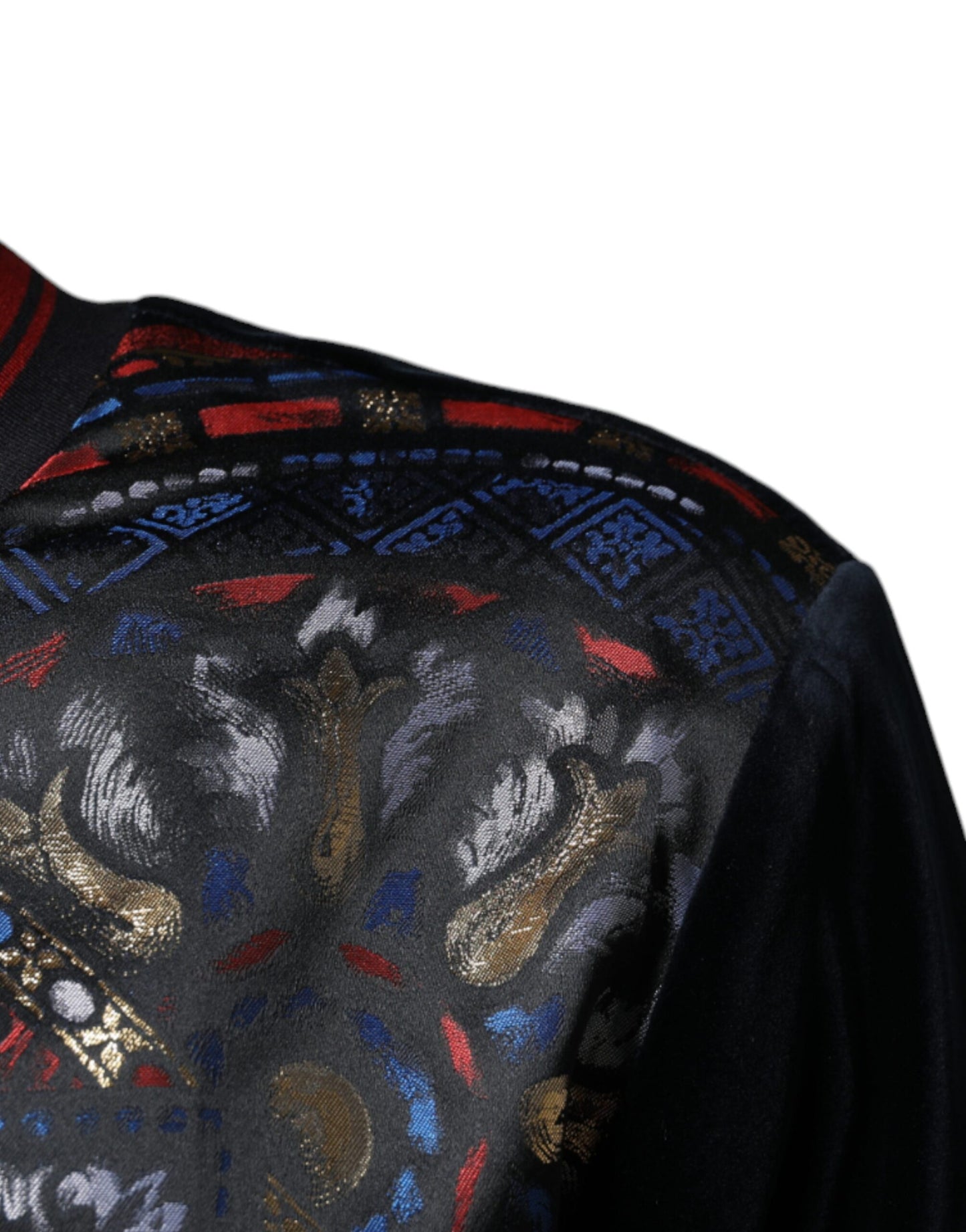 Suéter tipo sudadera con cuello redondo y estampado de jacquard multicolor de Dolce & Gabbana