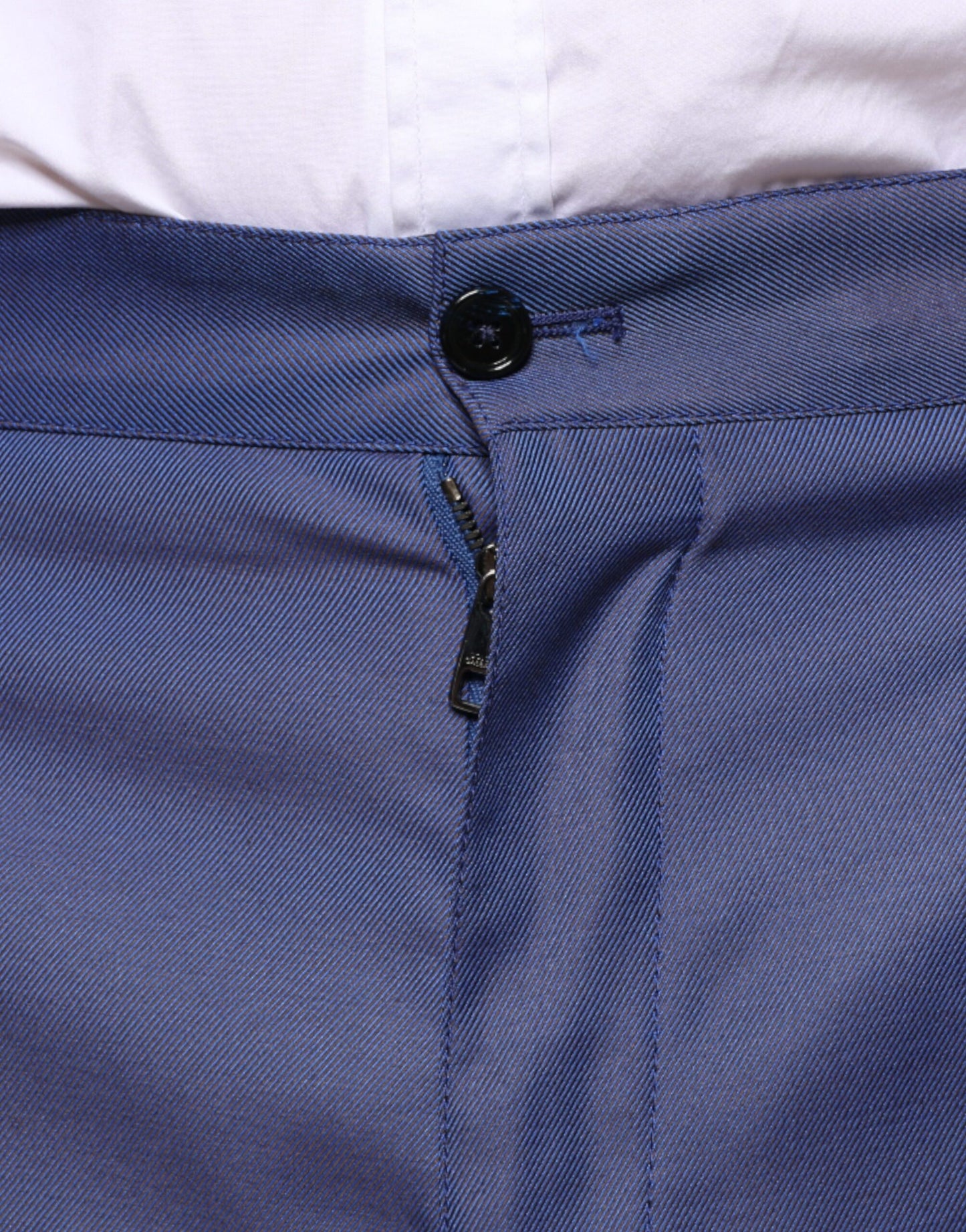 Pantalones formales ajustados de lana azul de Dolce & Gabbana