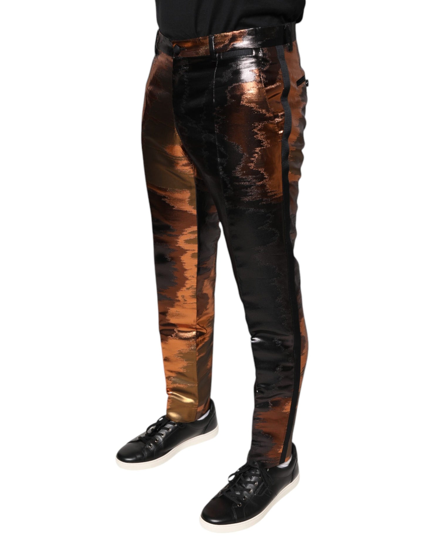 Pantalones ajustados de jacquard multicolor para hombre de Dolce & Gabbana