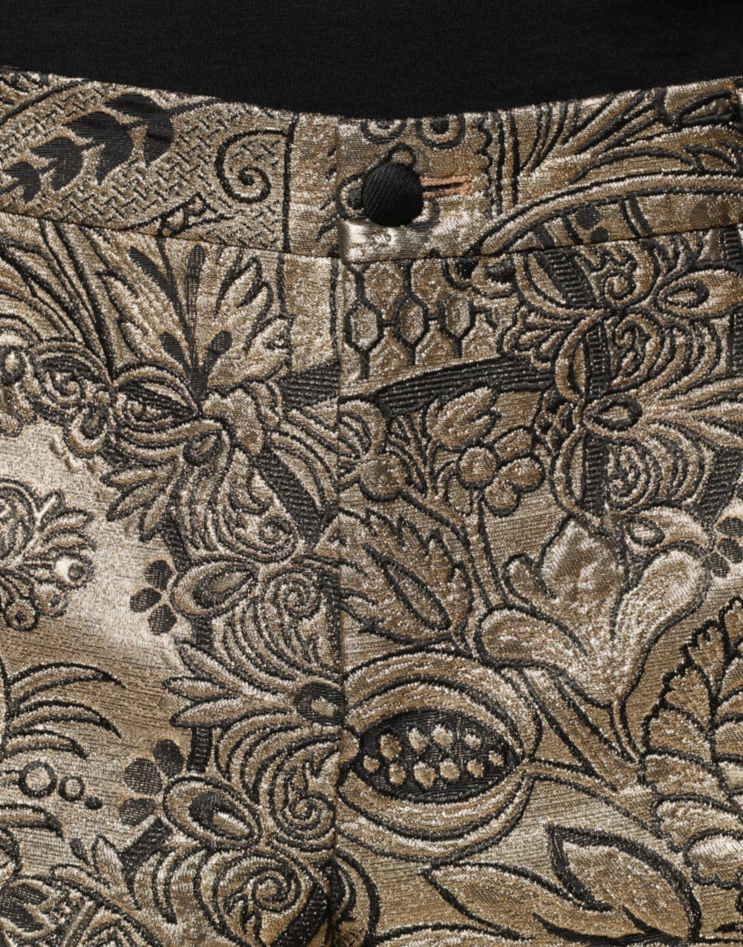 Pantalones de vestir para hombre con estampado floral dorado en jacquard de Dolce & Gabbana