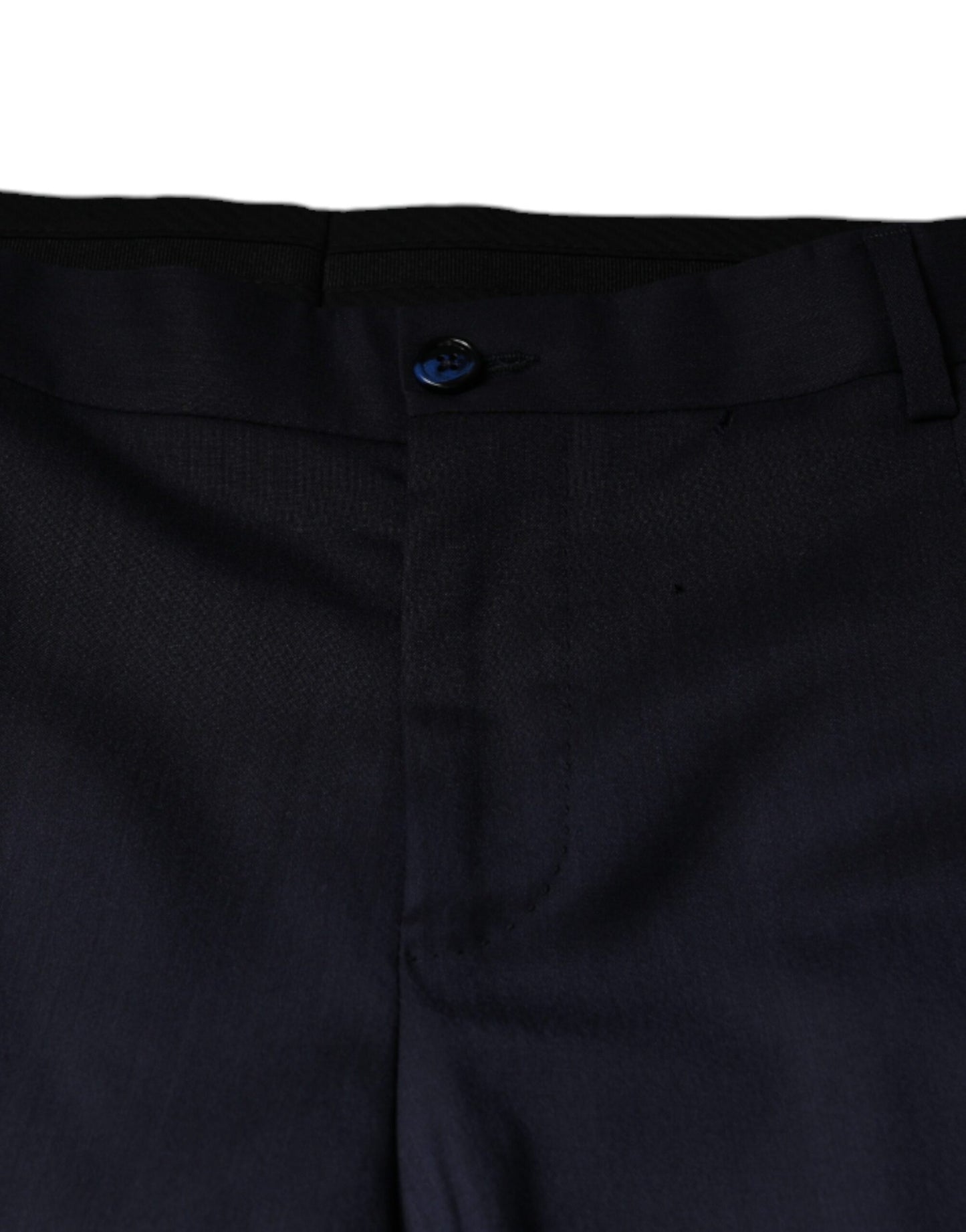 Pantalones de vestir formales ajustados de lana azul de Dolce & Gabbana