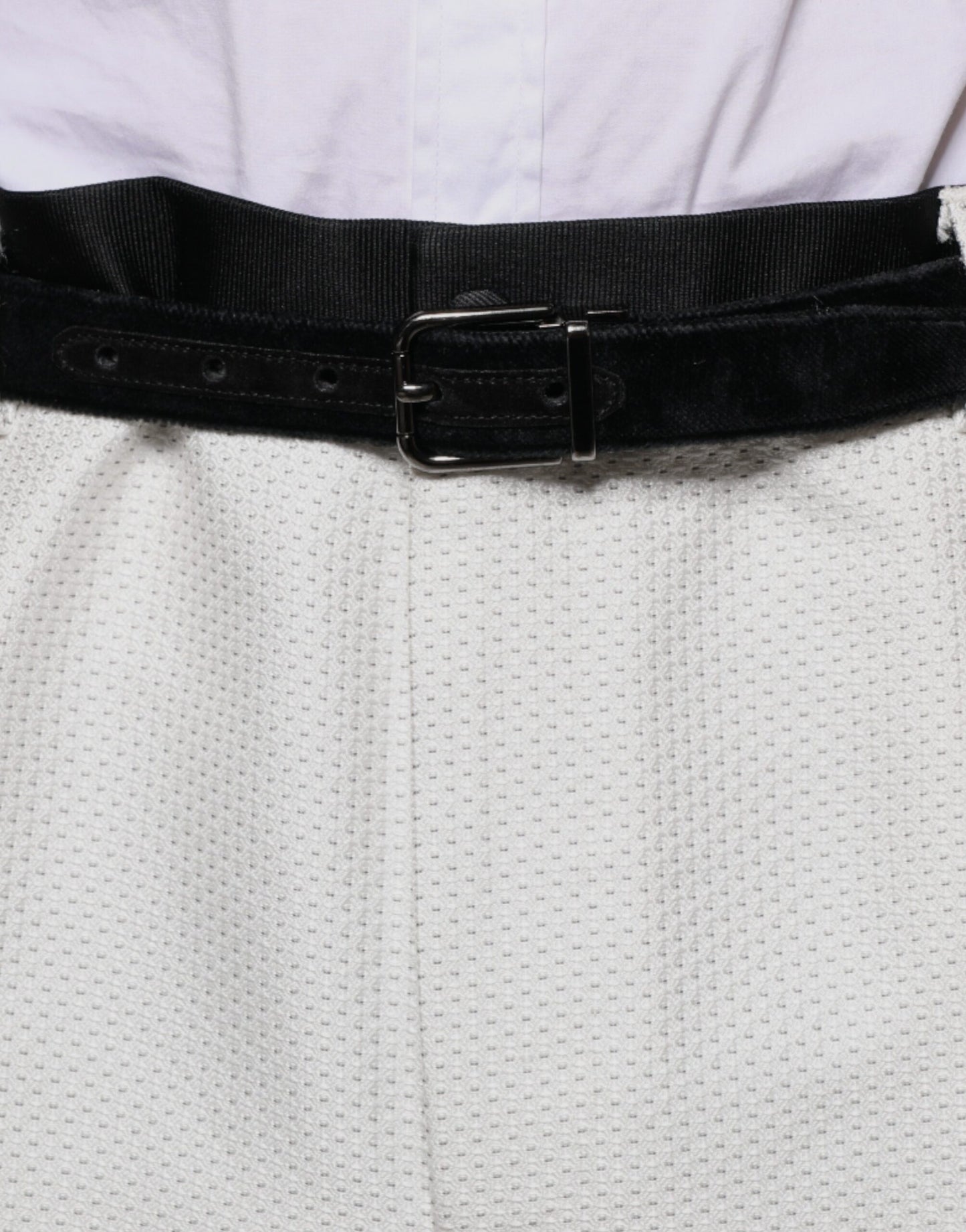 Pantalon habillé en polyester blanc Dolce & Gabbana