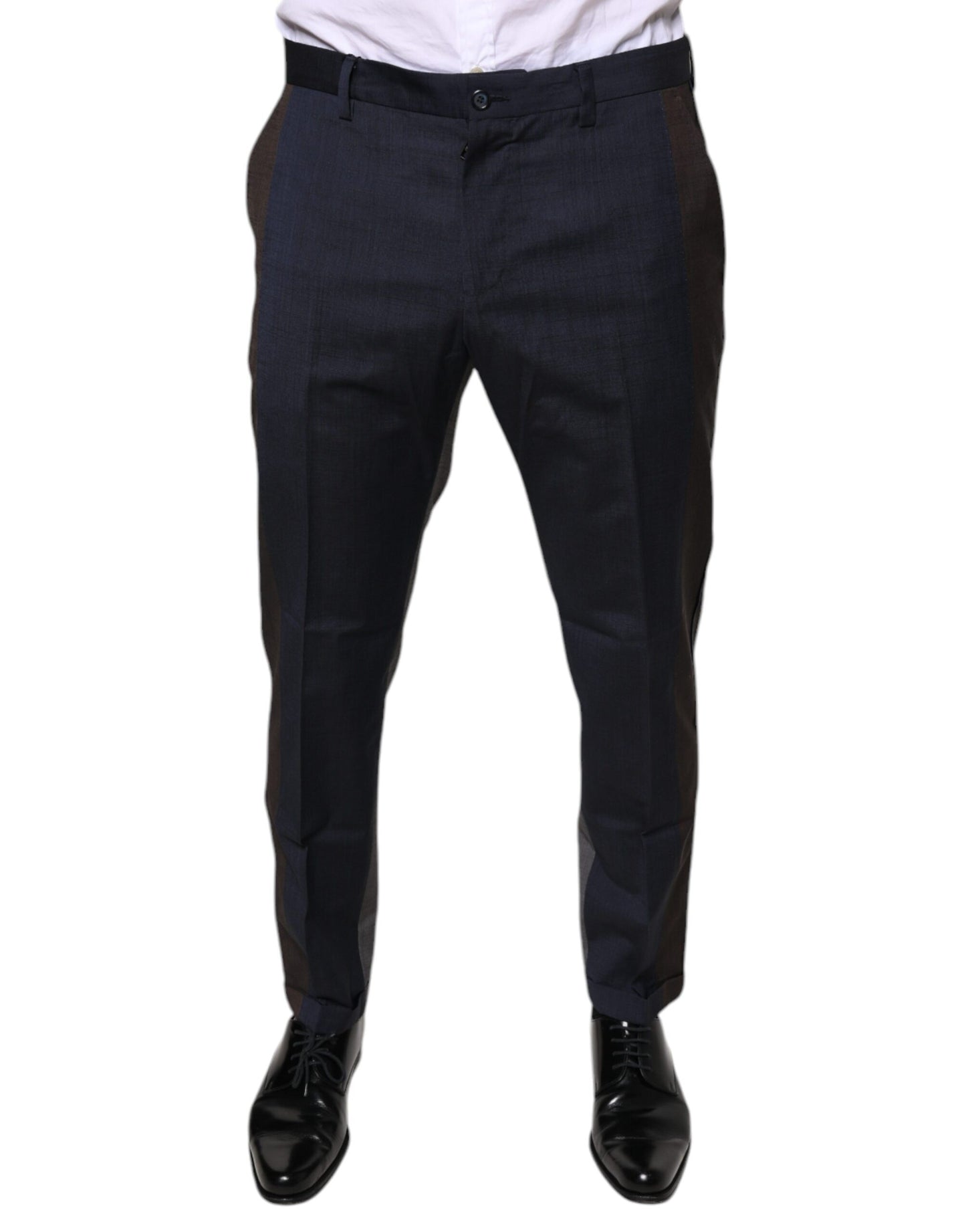 Dolce & Gabbana Pantalon de costume formel en laine de coton noir