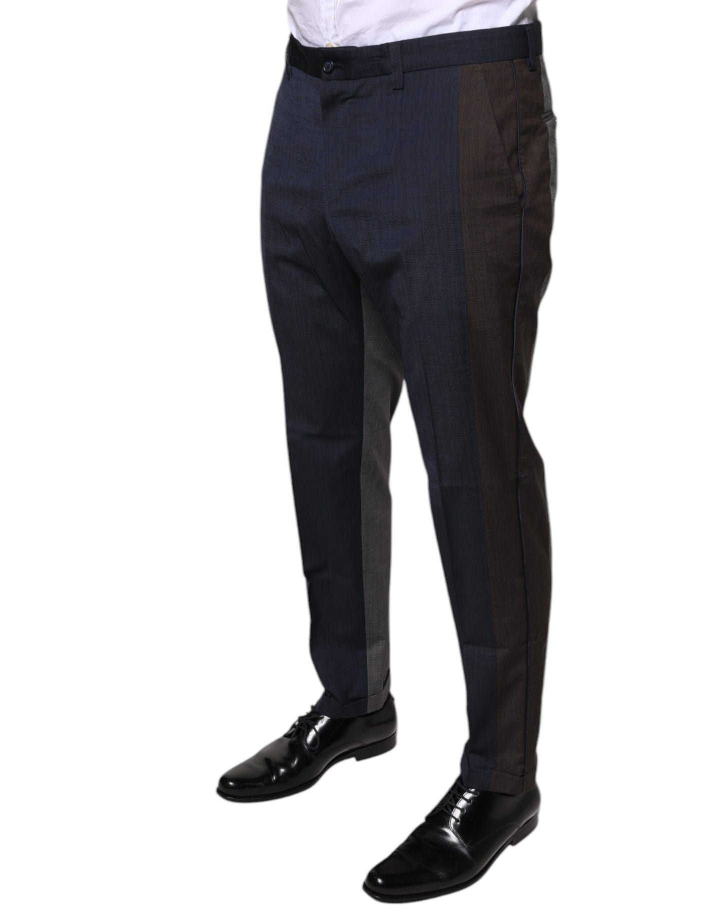 Dolce & Gabbana Pantalon de costume formel en laine de coton noir