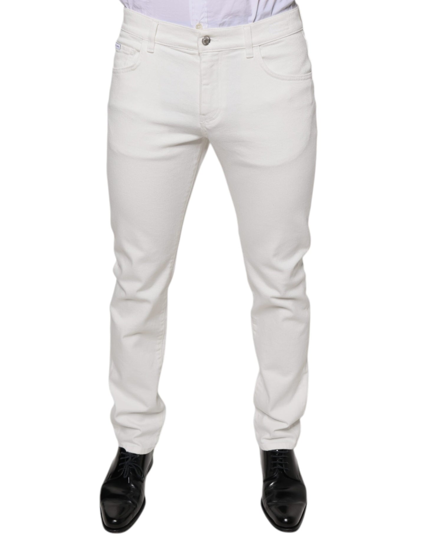 Jean slim skinny en coton blanc Dolce & Gabbana pour homme