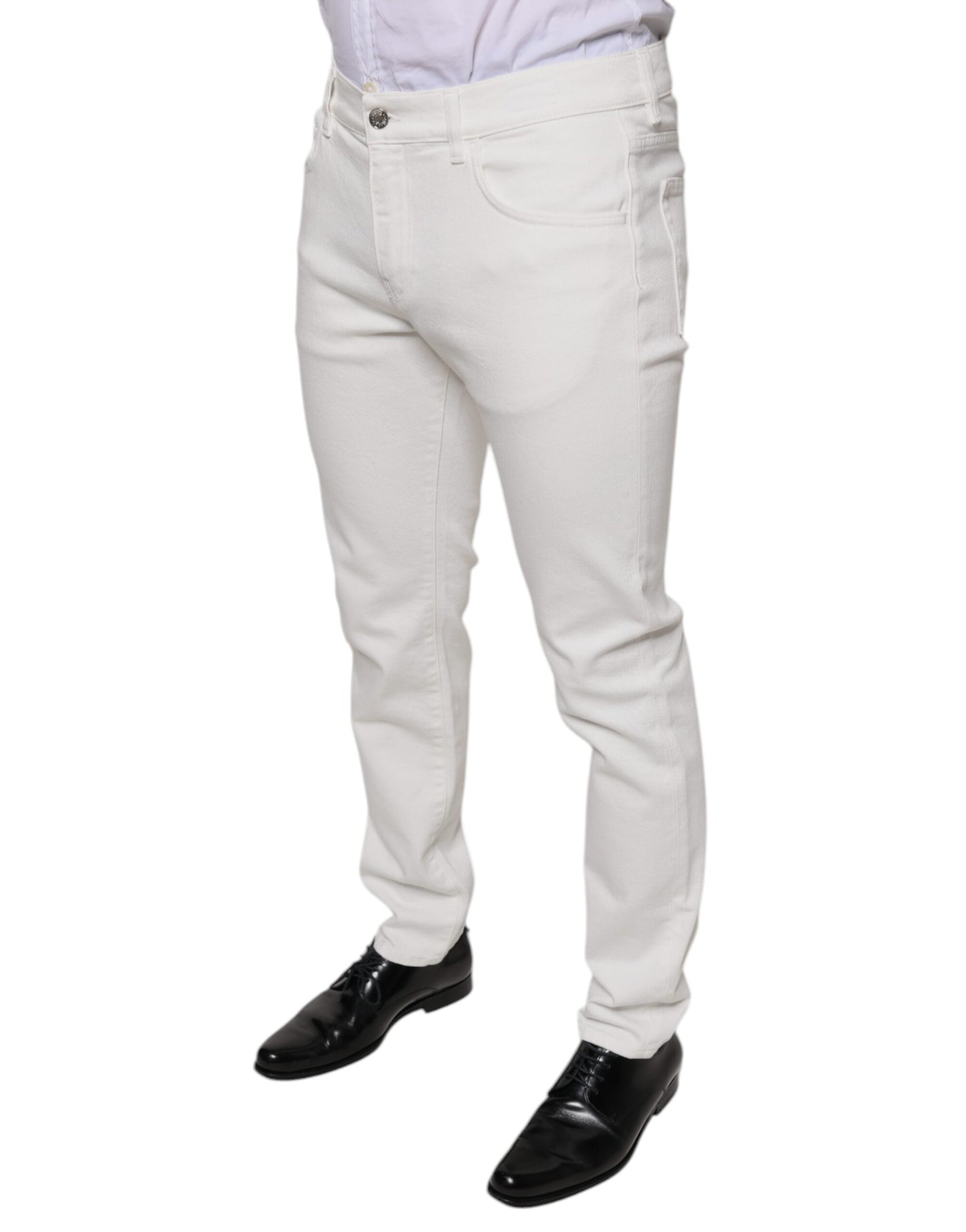 Jean slim skinny en coton blanc Dolce & Gabbana pour homme