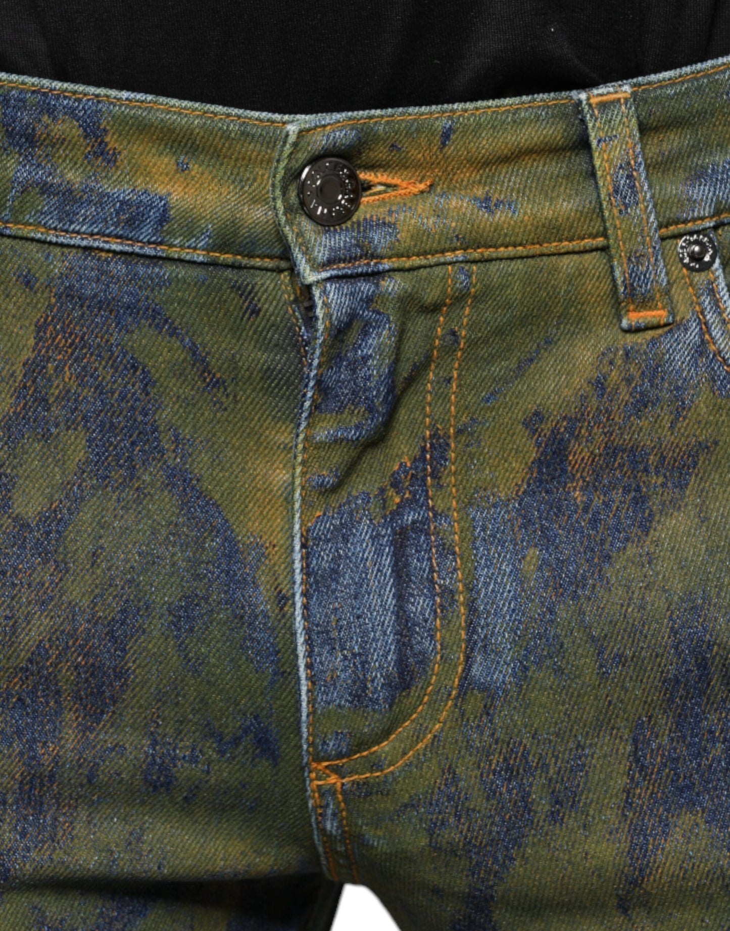 Jean slim en denim bleu teint en coton Dolce & Gabbana pour homme