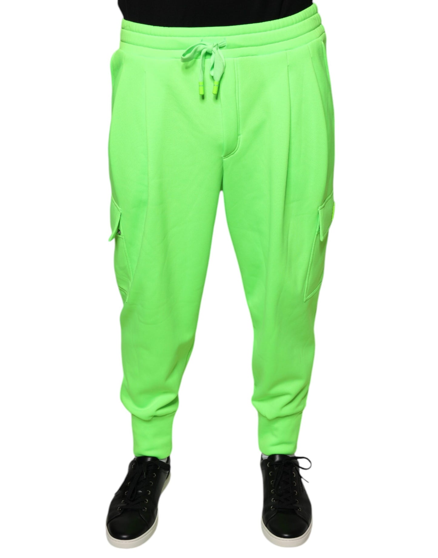 Pantalon de jogging cargo en polyester vert fluo Dolce & Gabbana