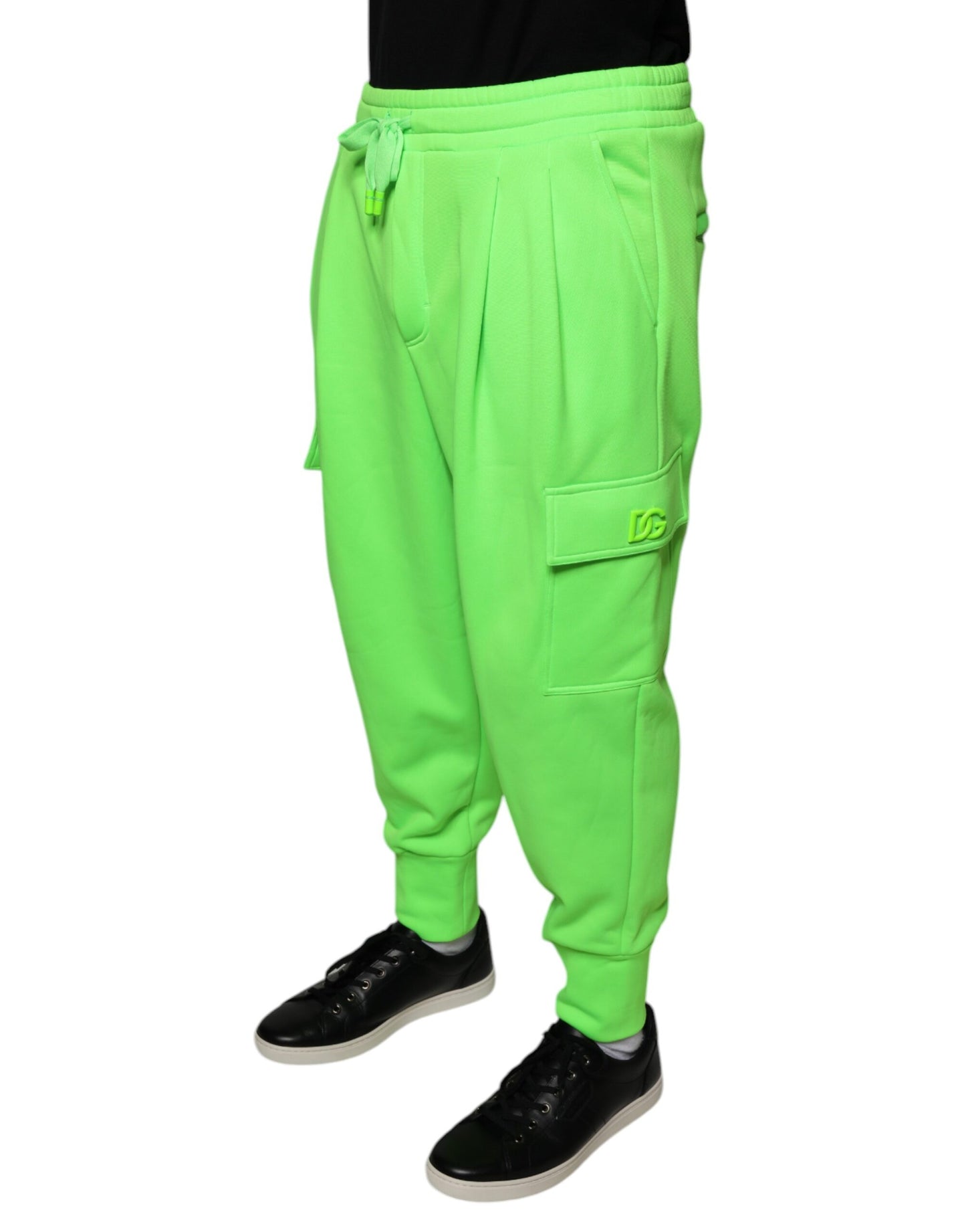 Pantalon de jogging cargo en polyester vert fluo Dolce & Gabbana