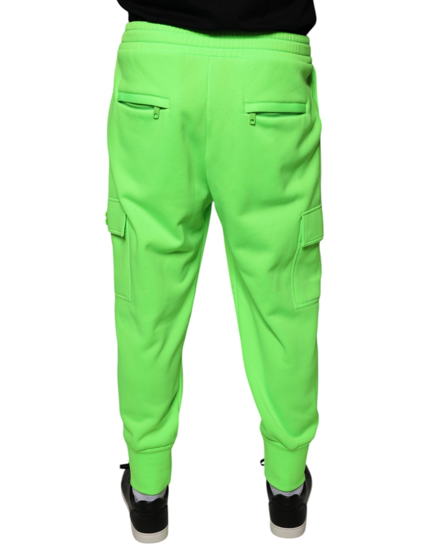 Pantalon de jogging cargo en polyester vert fluo Dolce & Gabbana