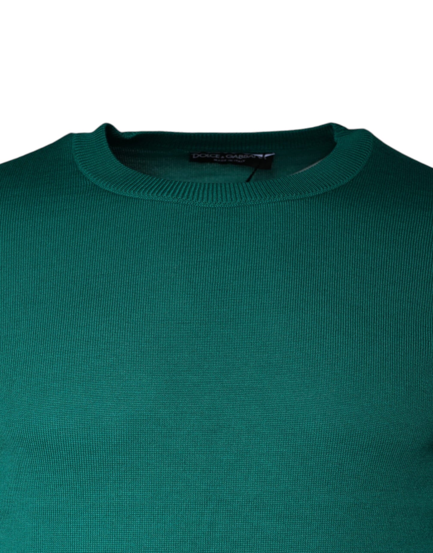 Pull ras du cou en laine verte Dolce & Gabbana