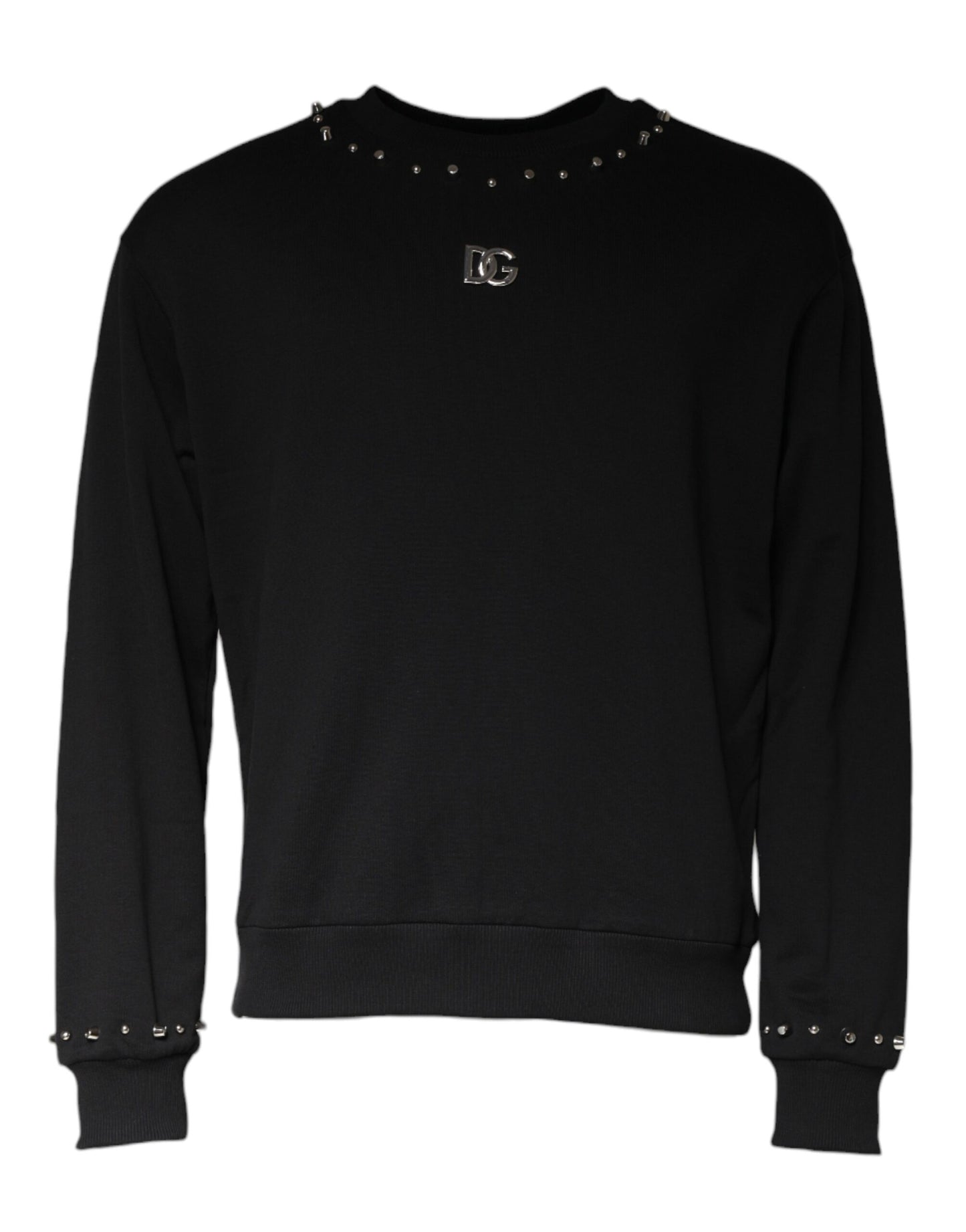 Pull-over à logo clouté noir Dolce & Gabbana