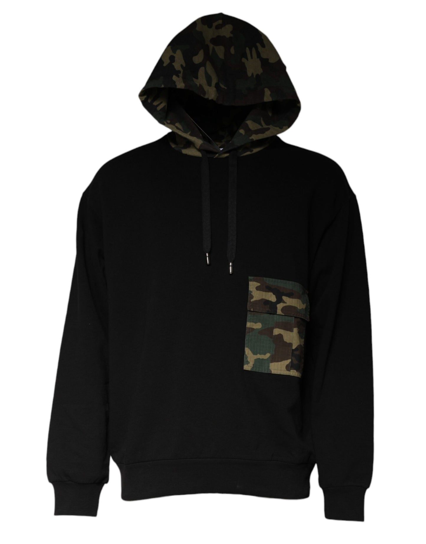 Sweat-shirt à capuche camouflage noir Dolce & Gabbana