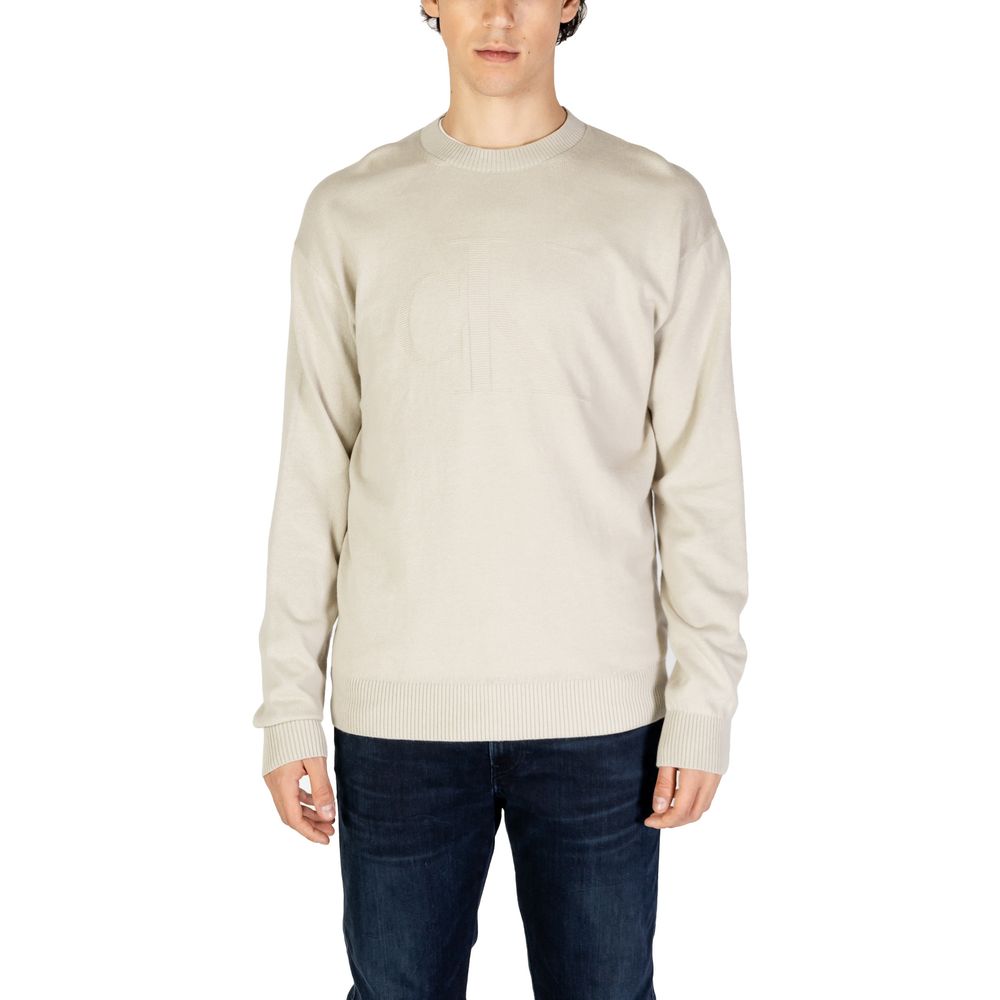 Suéter de algodón orgánico beige de Calvin Klein Jeans