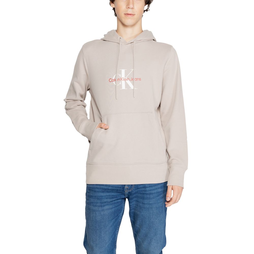 Calvin Klein Jeans Beige Recycled Cotton Hoody