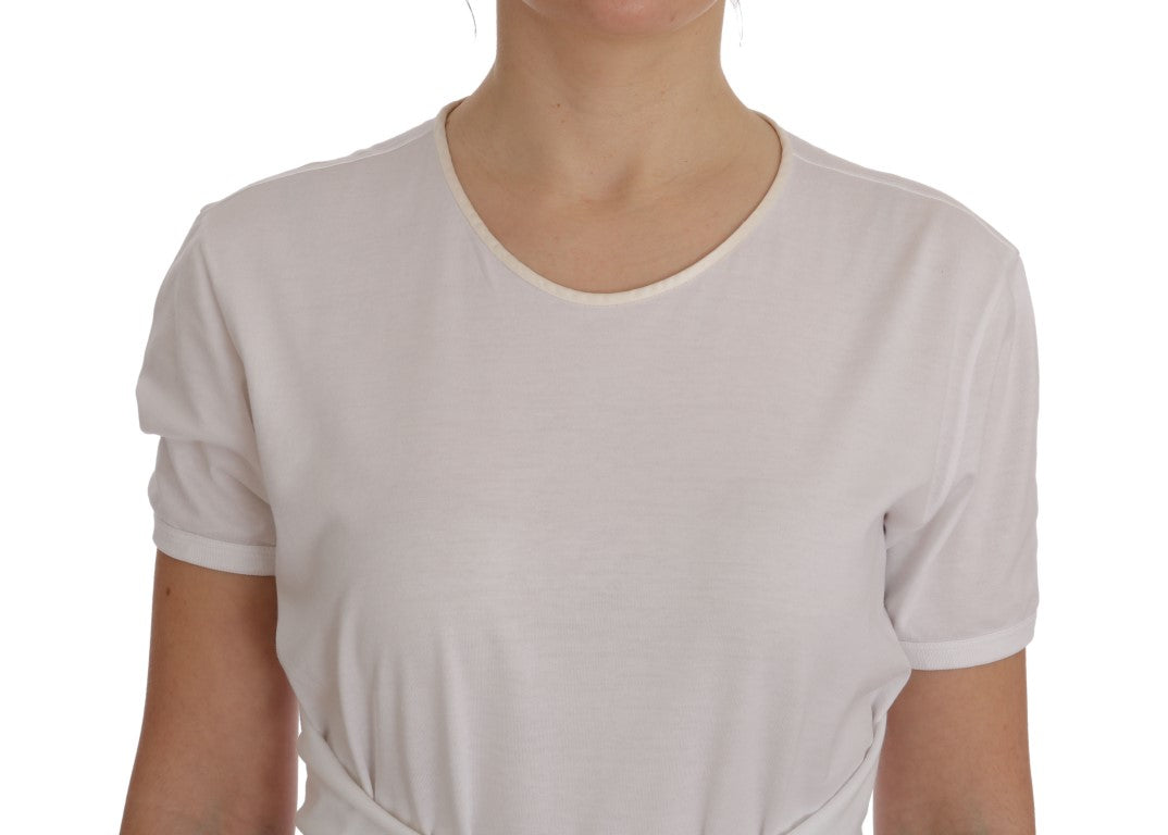 Dolce & Gabbana Chemisier portefeuille blanc élégant avec des accents de cristal