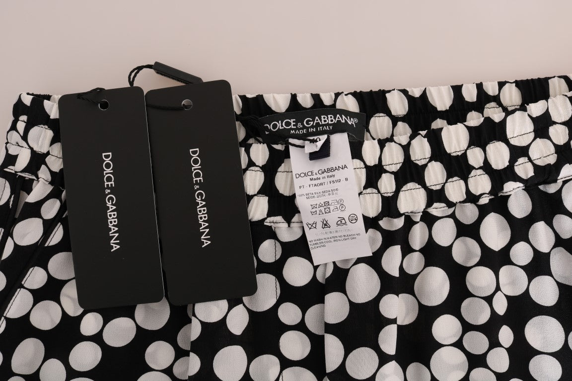 Dolce & Gabbana Elegant Polka Dot Silk High-Waist Pants - Elegance Online Limited
