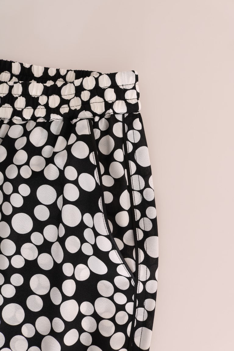 Dolce & Gabbana Elegant Polka Dot Silk High-Waist Pants - Elegance Online Limited