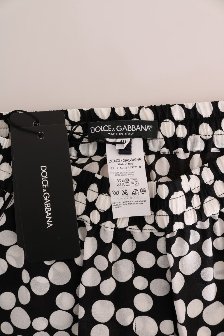 Dolce & Gabbana Elegant Polka Dot Silk High-Waist Pants - Elegance Online Limited