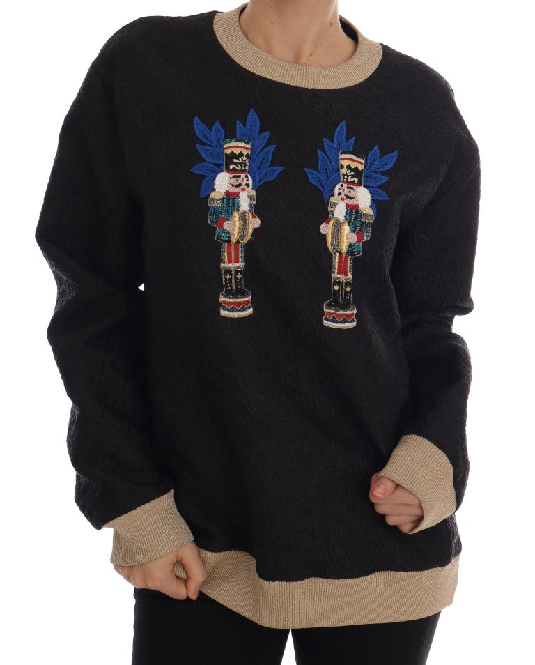 Dolce & Gabbana Enchanted Sequined Black Brocade Sweater - Elegance Online Limited